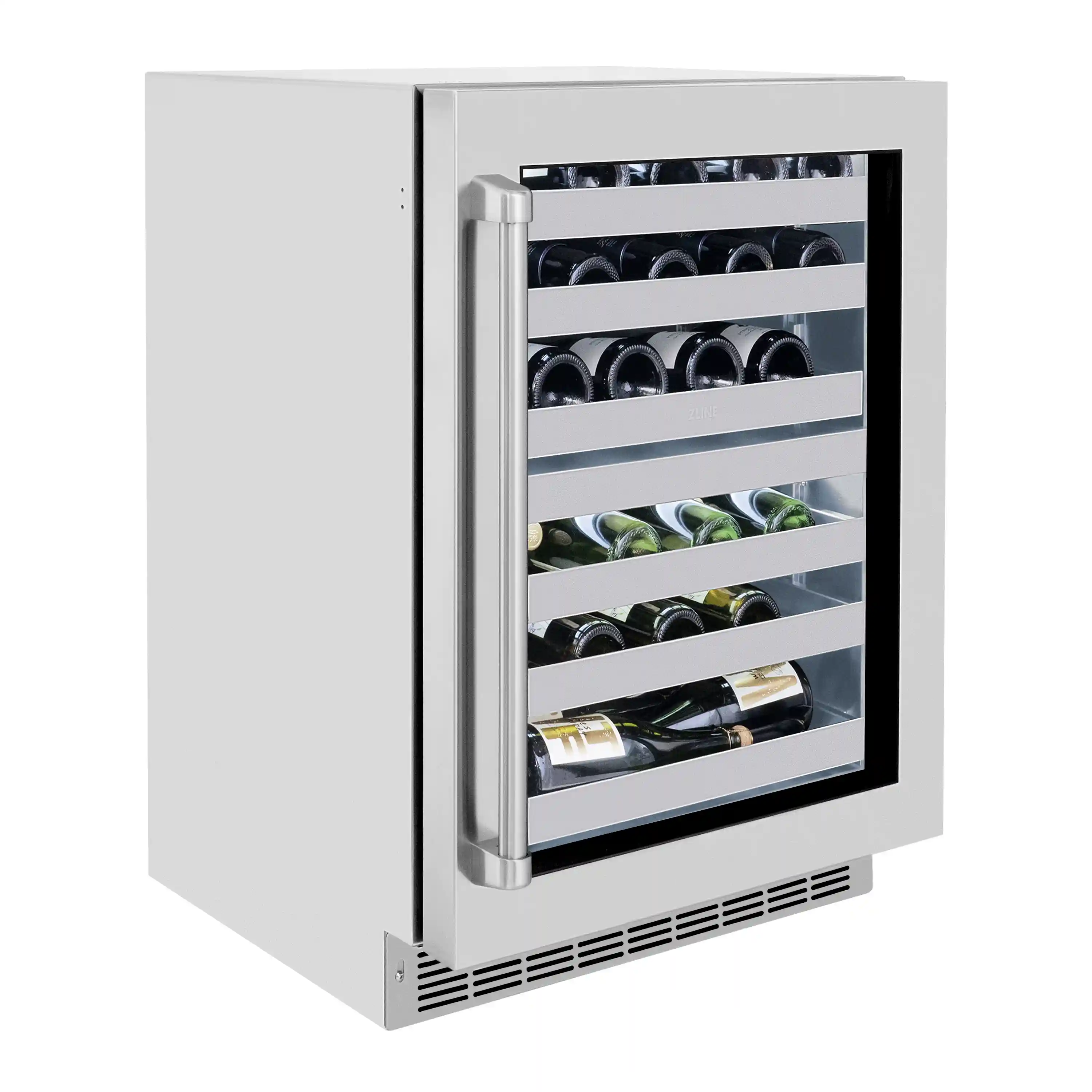 ZLINE 24-Inch Touchstone Dual Zone 44 Bottle Indoor/Outdoor Wine Cooler with Stainless Steel Glass Door (RWDO-GS-24) - Image 3