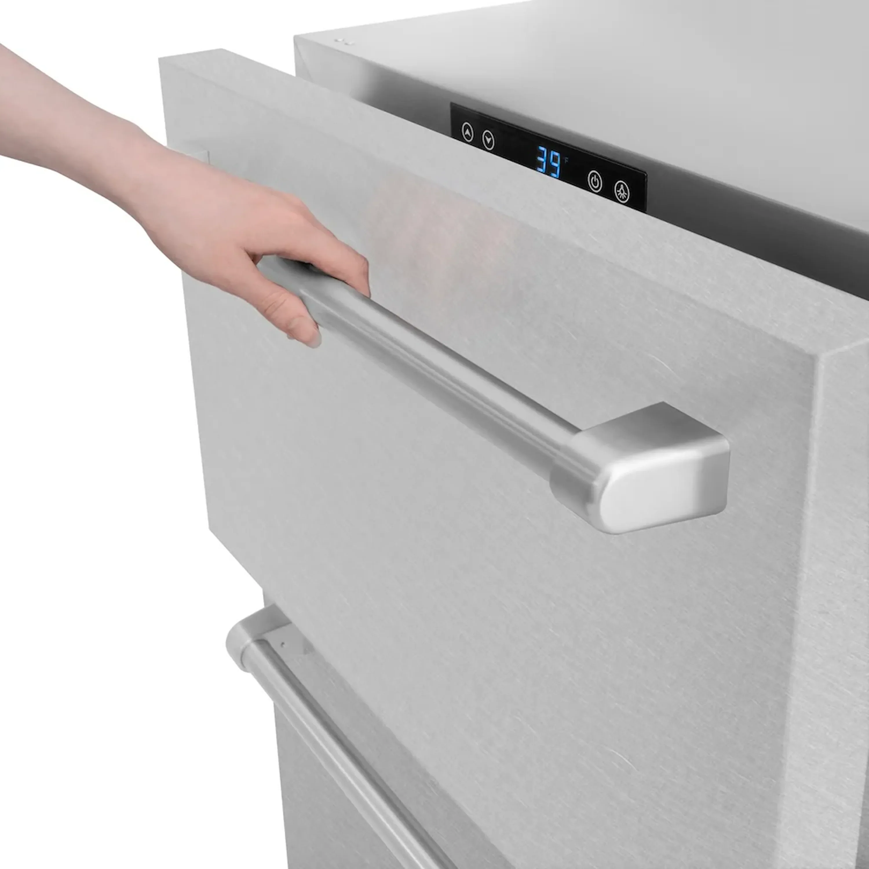 ZLINE 24-Inch Touchstone Refrigerator Drawer in DuraSnow Stainless Steel (RDSO-SN-24) - Image 9