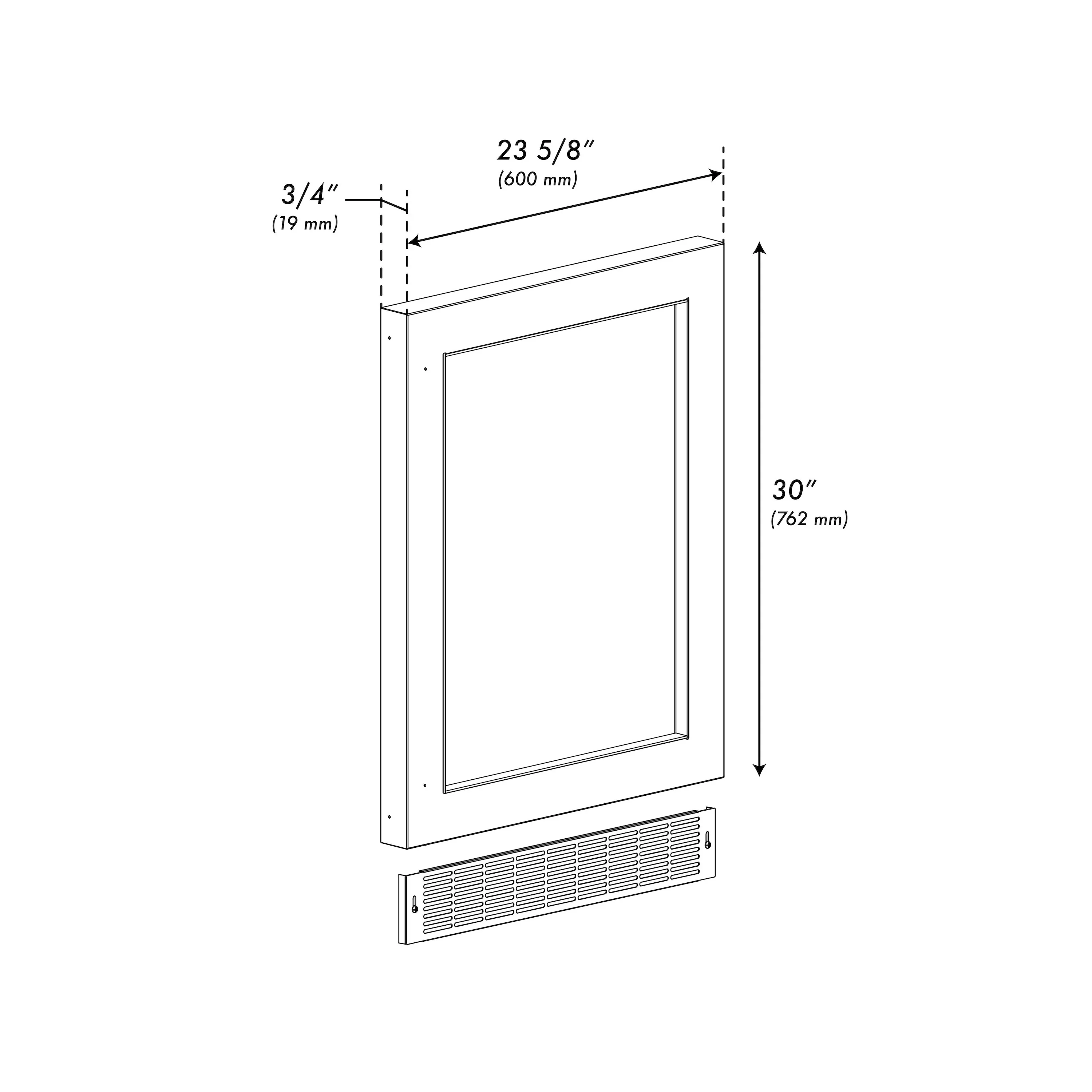 ZLINE 24-Inch Touchstone Undercounter Refrigeration Door in Black Stainless Steel (RPO-BS-24) - Image 2