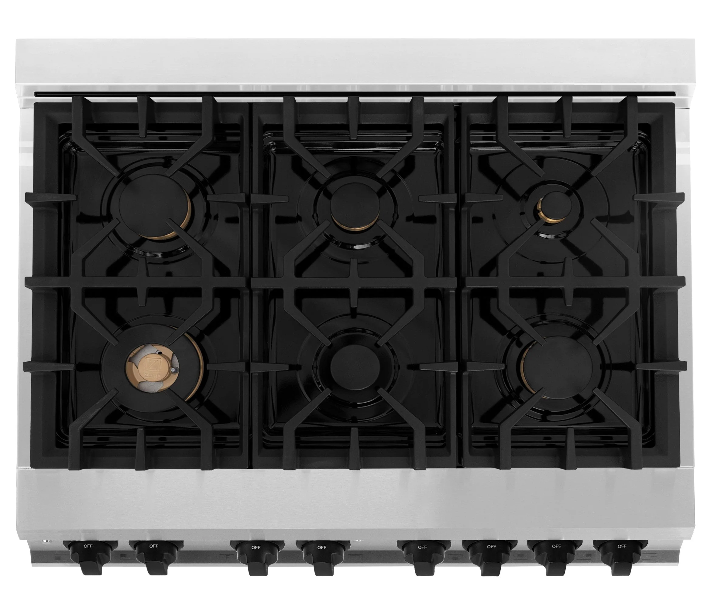 ZLINE 3-Piece Appliance Package - 36-Inch Legacy Autograph Dual Fuel Range, 36-Inch French Door Refrigerator, Dishwasher, in Stainless Steel with Matte Black Accents - Image 9