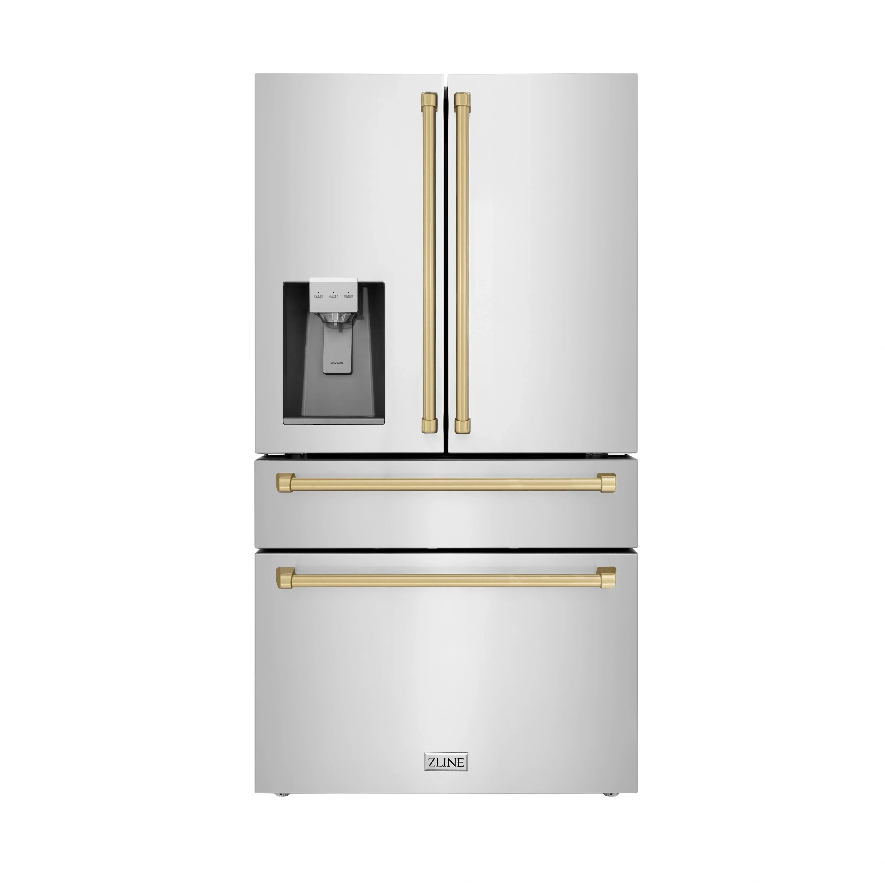 ZLINE 3-Piece Appliance Package - 36-Inch Legacy Autograph Dual Fuel Range, 36-Inch French Door Refrigerator with Water Dispenser, Dishwasher, in Stainless Steel with Champagne Bronze Accents - Image 22