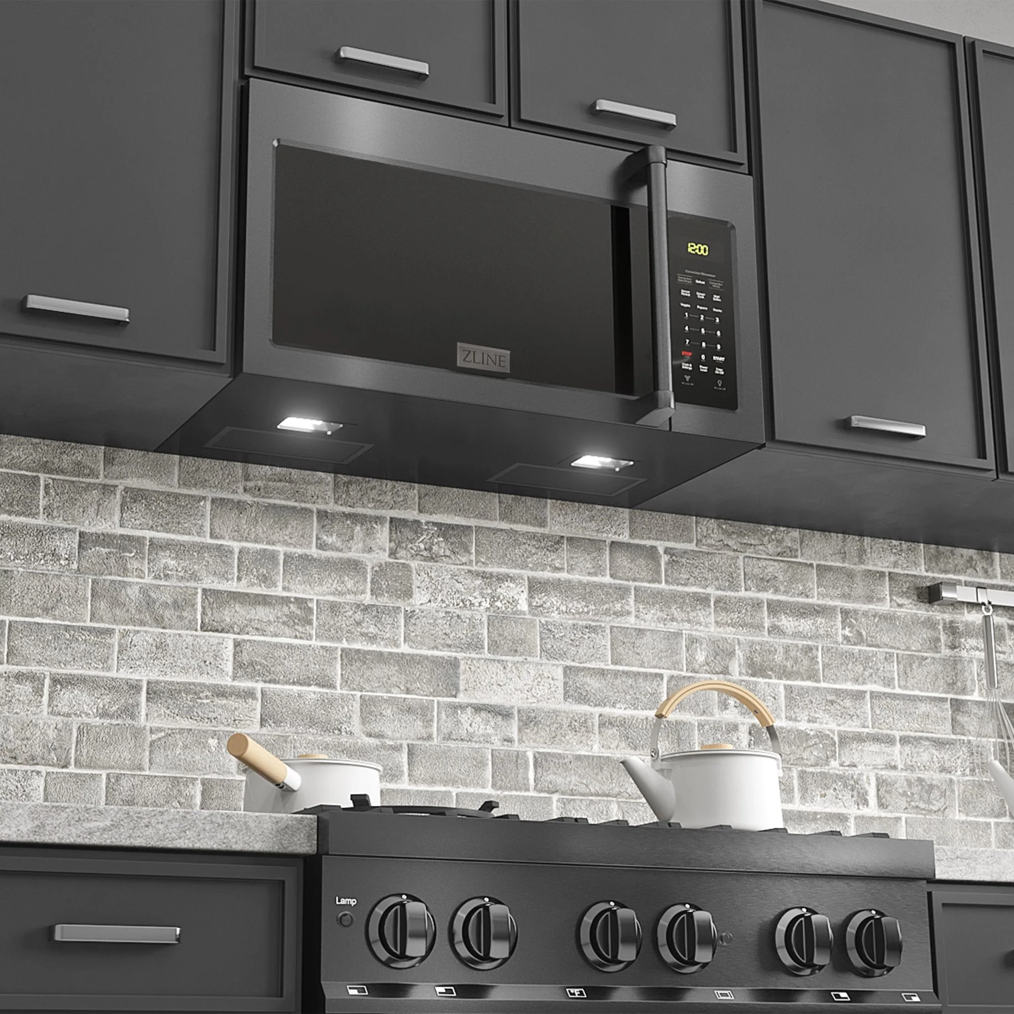 ZLINE 3-Piece Appliance Package - 30-inch Dual Fuel Range with Brass Burners, 36-inch Refrigerator, Over the Range Microwave/Vent Hood Combo in Black Stainless Steel (3KPR-RABOTRH30) - Image 10