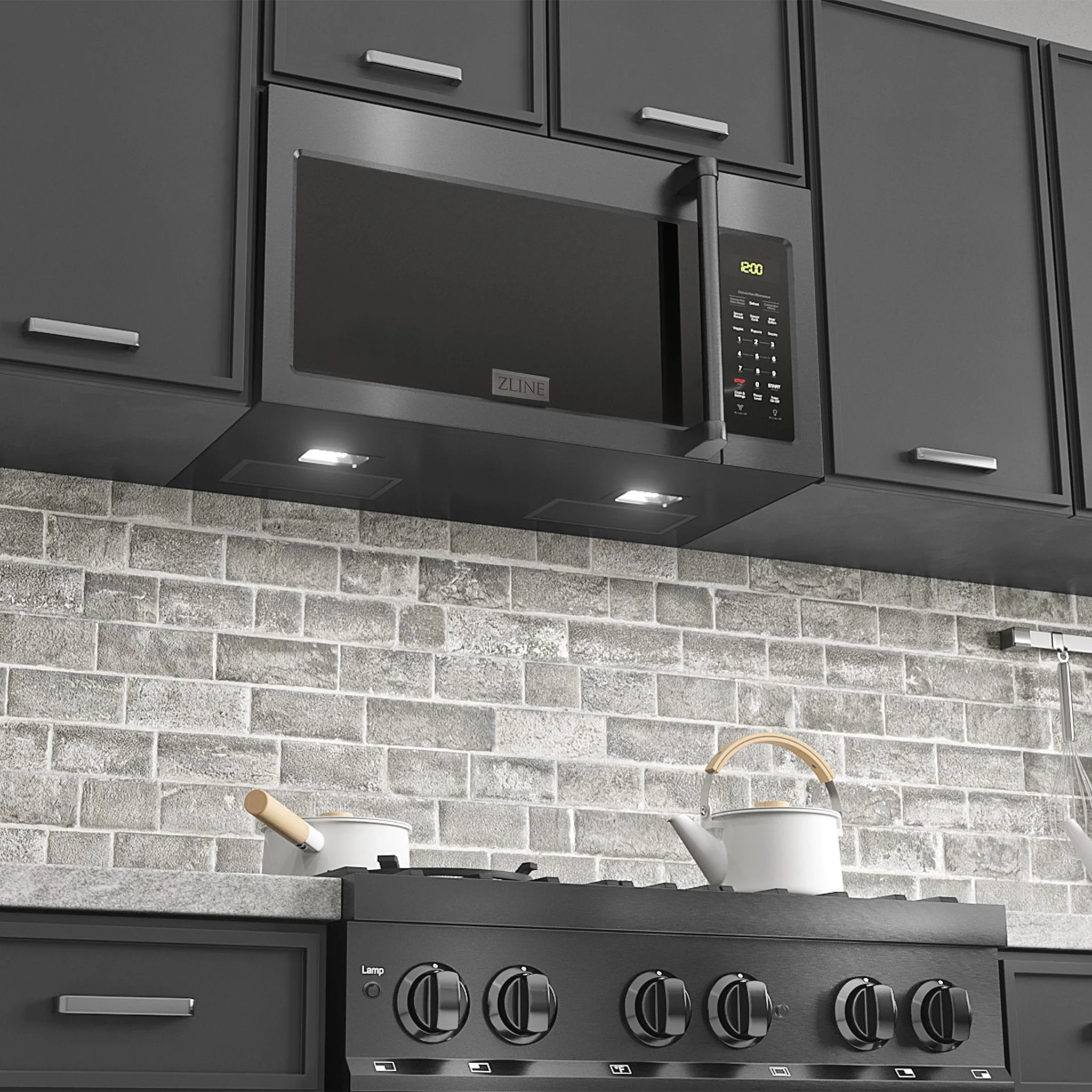 ZLINE 3-Piece Appliance Package - 30-inch Gas Range, 36-inch Refrigerator, Over the Range Microwave/Vent Hood Combo in Black Stainless Steel (3KPR-SGRBOTRH30) - Image 15