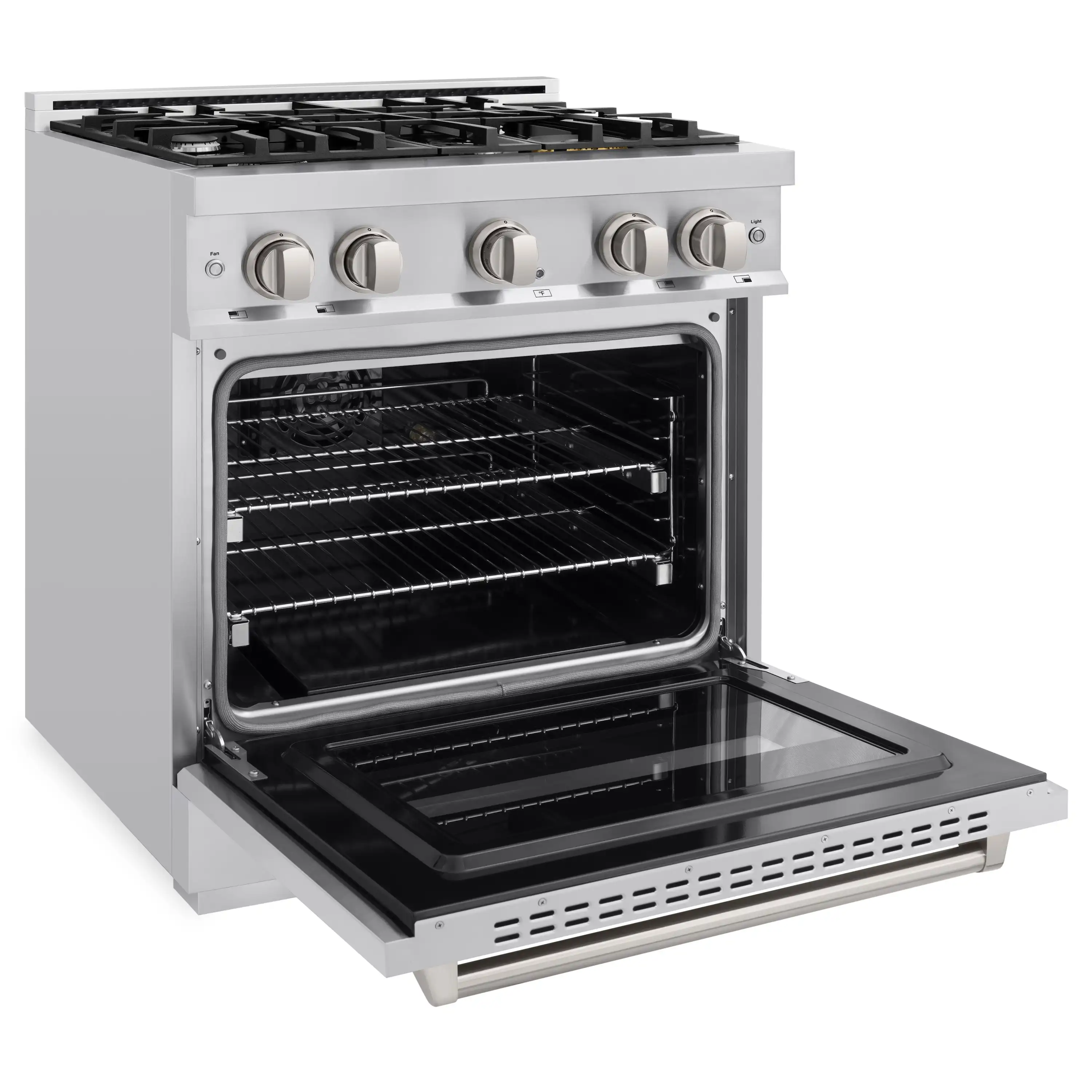 ZLINE 3-Piece Appliance Package - 30-Inch Dual Fuel Range, Refrigerator with Water Dispenser, and Dishwasher in Stainless Steel - Image 5