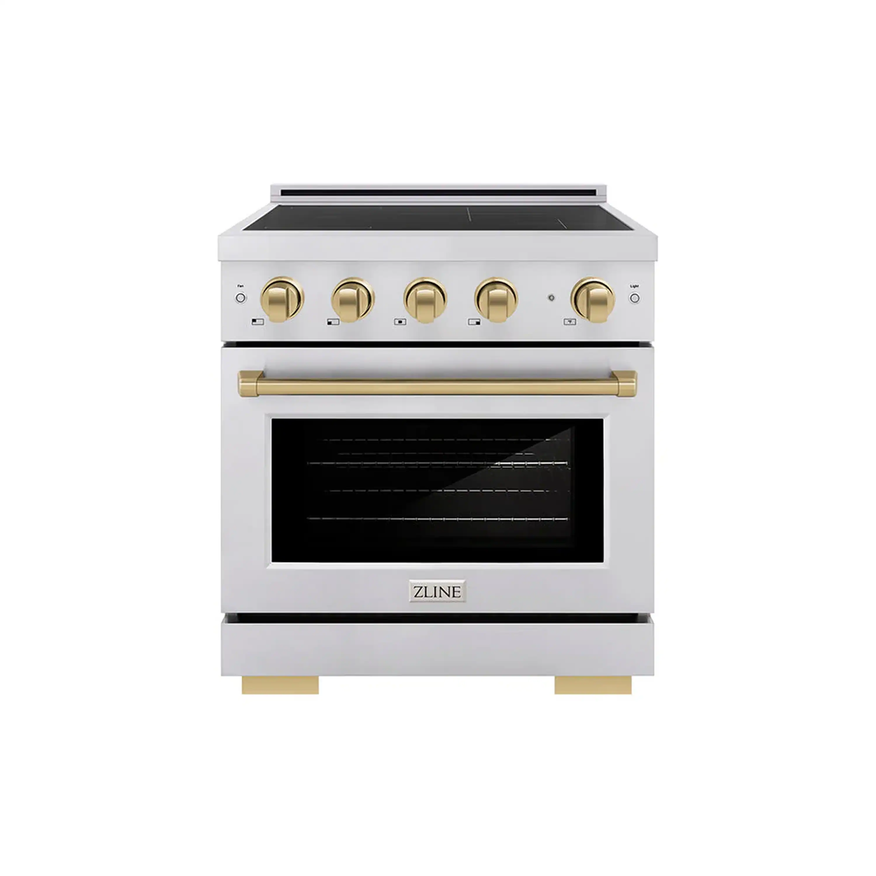 ZLINE 3-Piece Appliance Package - 30-Inch Paramount Induction Range, Refrigerator with Water Dispenser, and Dishwasher in Stainless Steel with Champagne Bronze Trim - Image 2