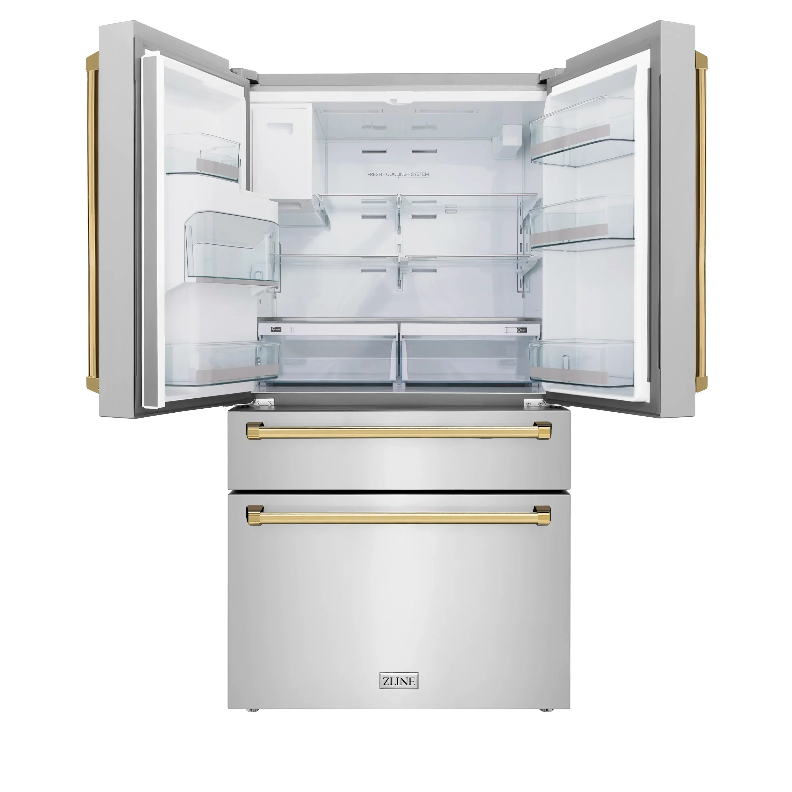 ZLINE 3-Piece Appliance Package - 30-Inch Paramount Induction Range, Refrigerator with Water Dispenser, and Dishwasher in Stainless Steel with Polished Gold Trim - Image 13