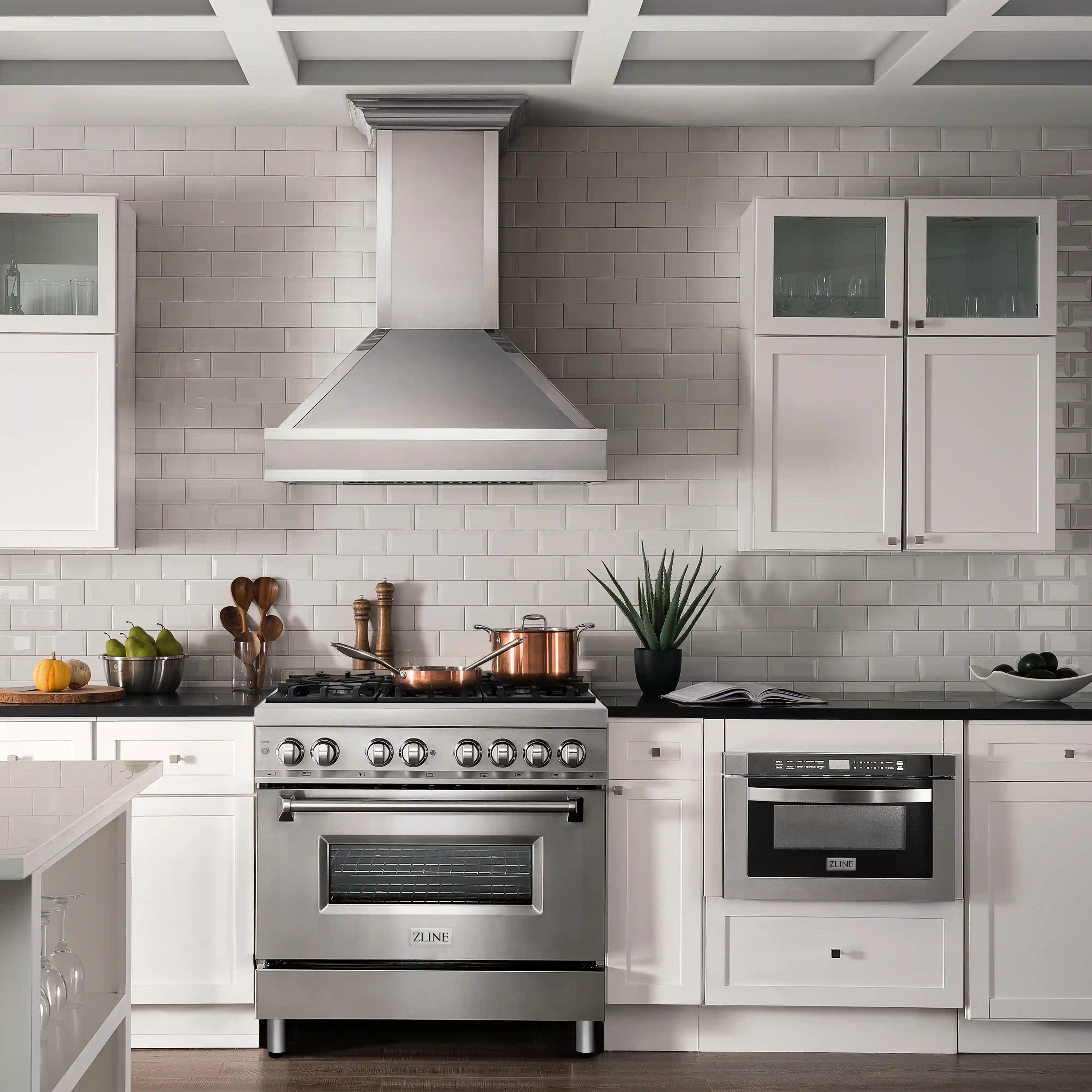ZLINE 3-Piece Appliance Package - 36-Inch Dual Fuel Range, Refrigerator, and 3-Rack Dishwasher in Stainless Steel - Image 3