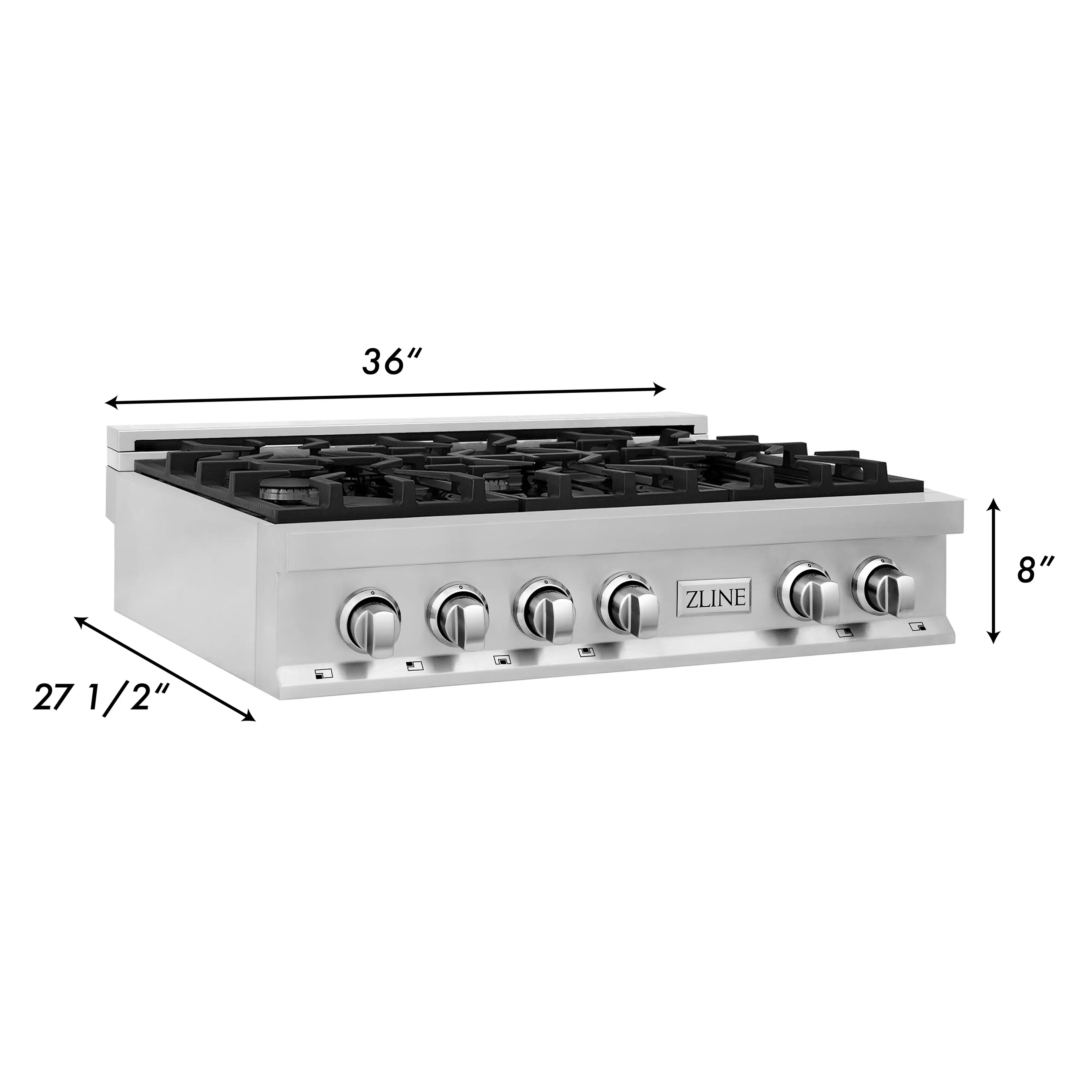 ZLINE 3-Piece Appliance Package - 36 in. Rangetop, 30 in. Wall Oven, & Premium Hood in Stainless Steel - Image 10