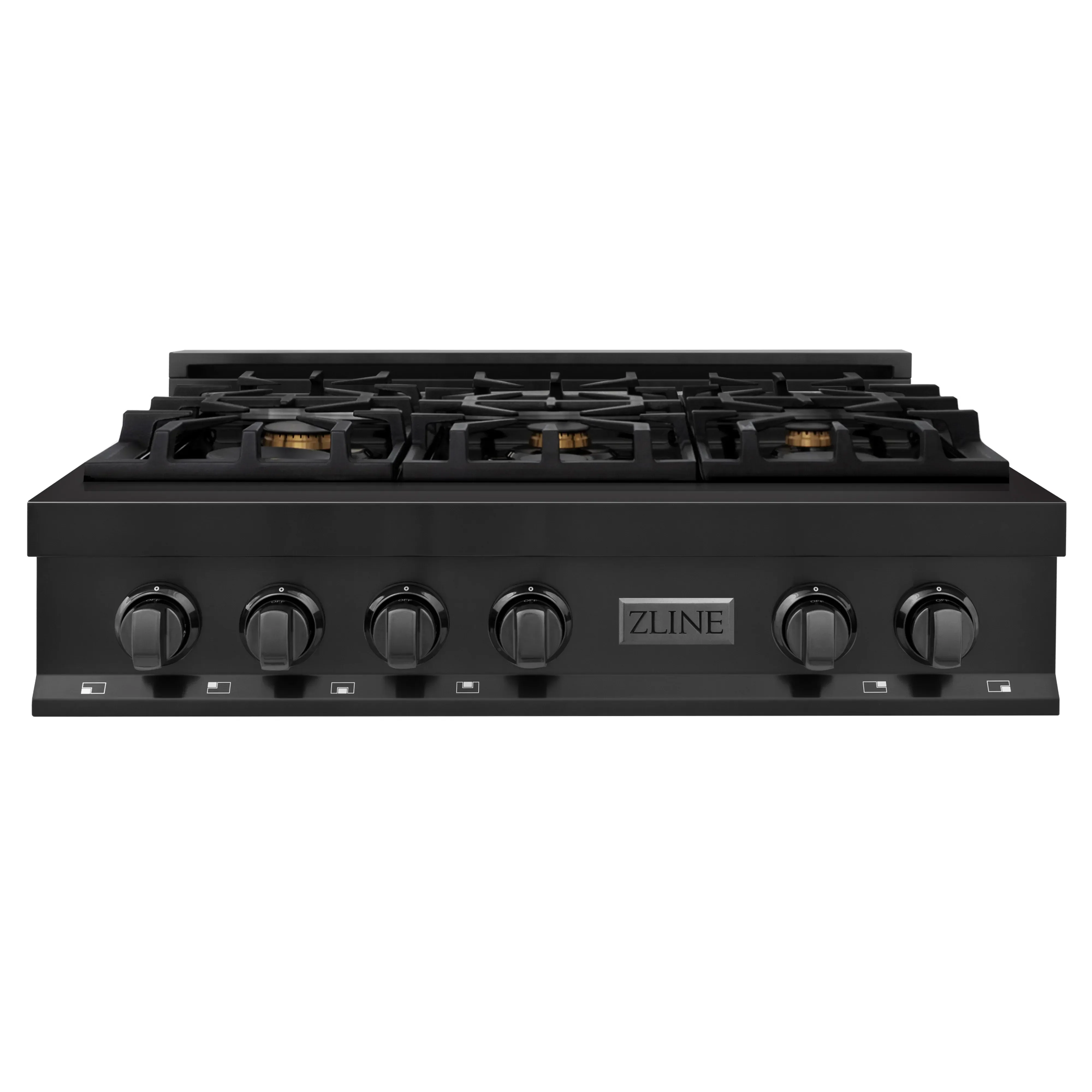 ZLINE 3-Piece Appliance Package - 36 in. Rangetop, Wall Oven, & Wall Mount Range Hood in Black Stainless Steel - Image 2