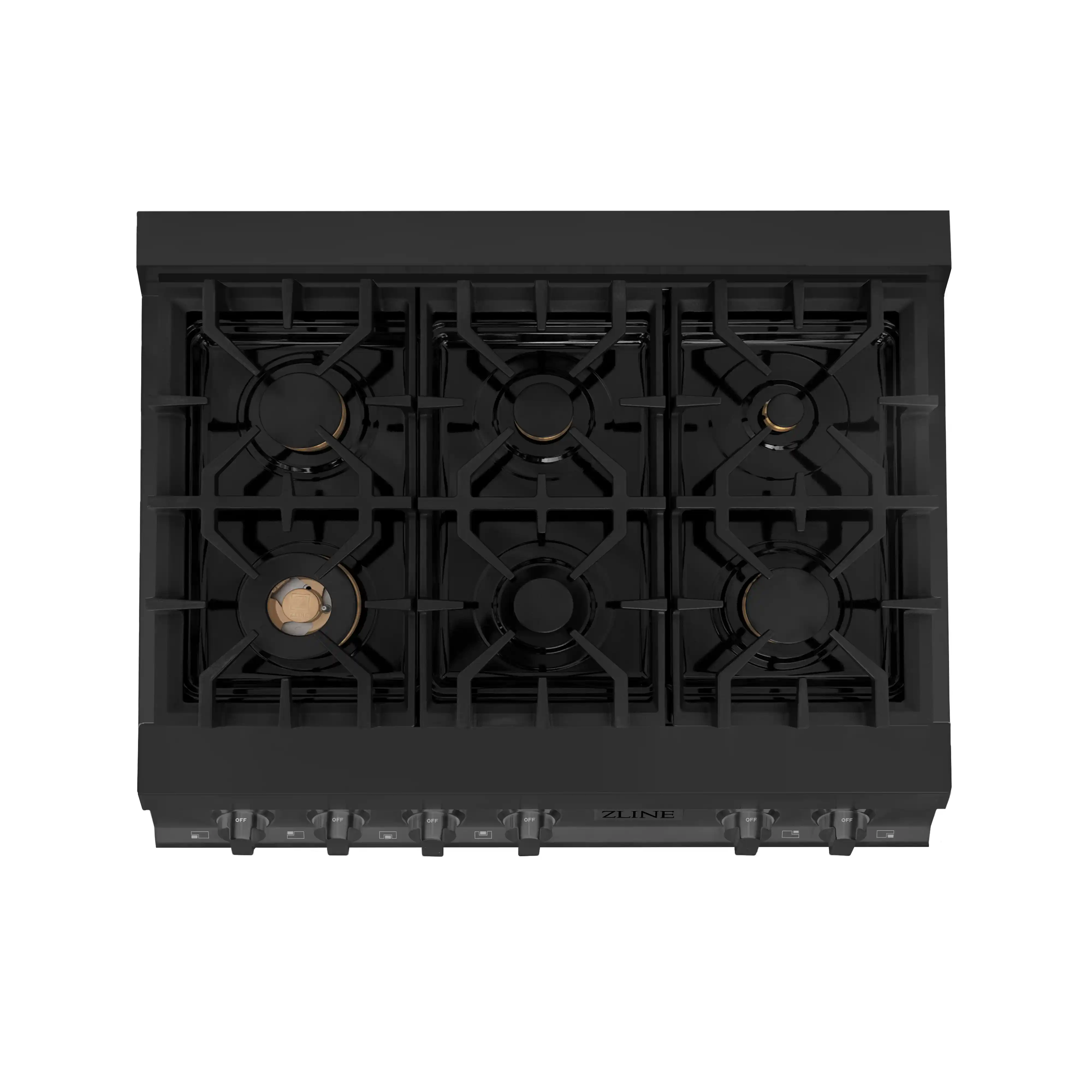 ZLINE 3-Piece Appliance Package - 36 in. Rangetop, Wall Oven, & Wall Mount Range Hood in Black Stainless Steel - Image 4
