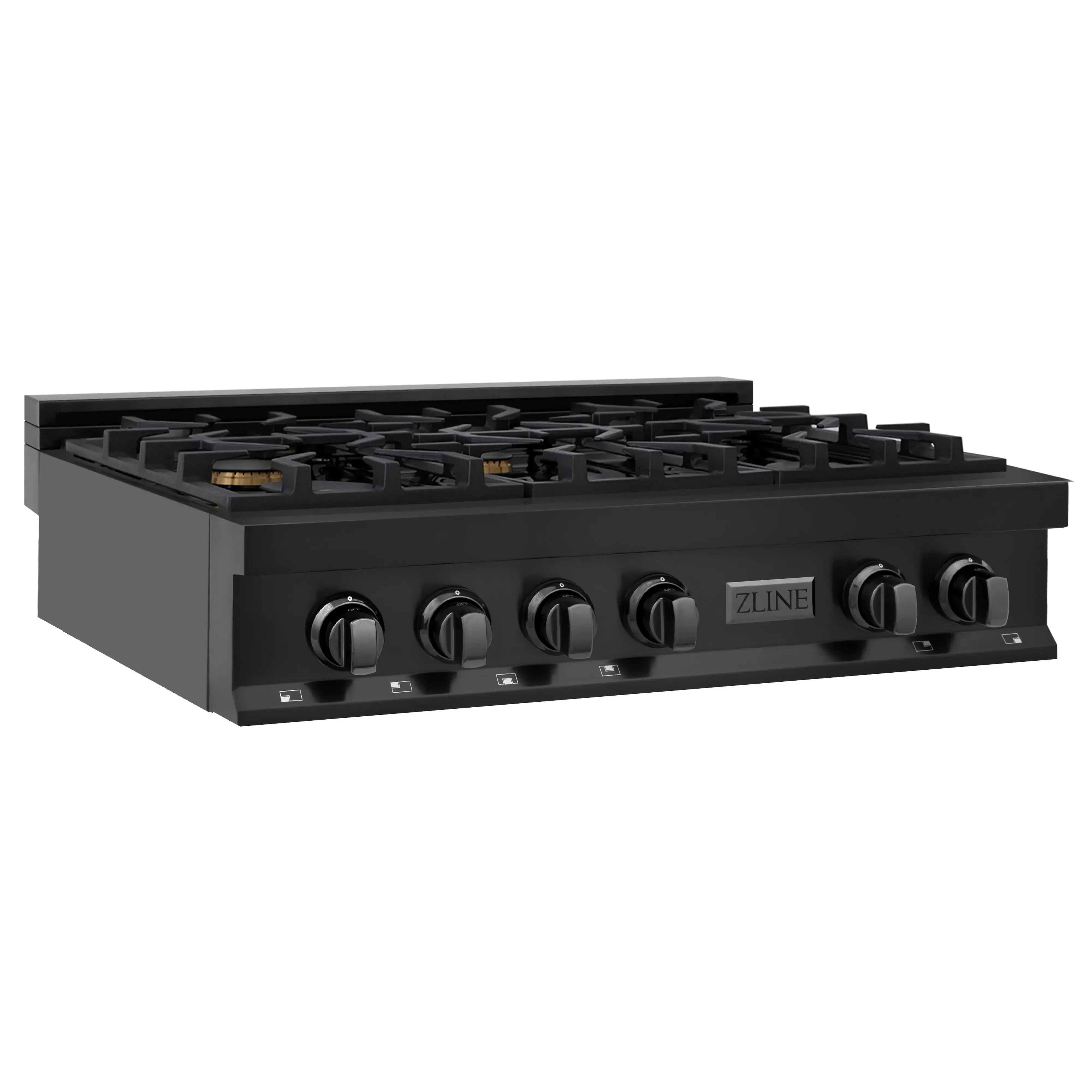 ZLINE 3-Piece Appliance Package - 36 in. Rangetop, Wall Oven, & Wall Mount Range Hood in Black Stainless Steel - Image 5