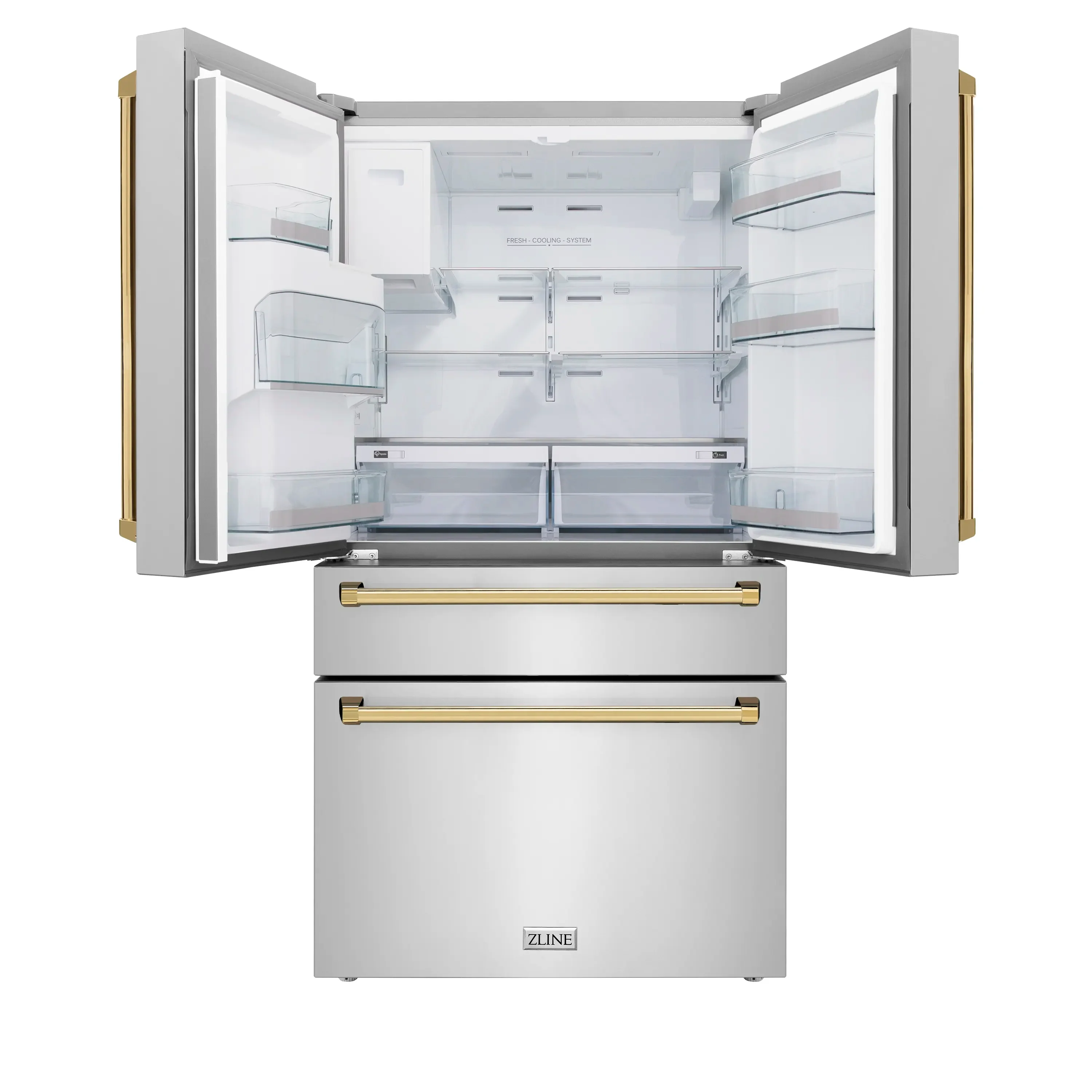 ZLINE 3-Piece Appliance Package - 36-Inch Paramount Induction Range, Refrigerator with Water Dispenser, and Dishwasher in Stainless Steel with Polished Gold Trim - Image 13
