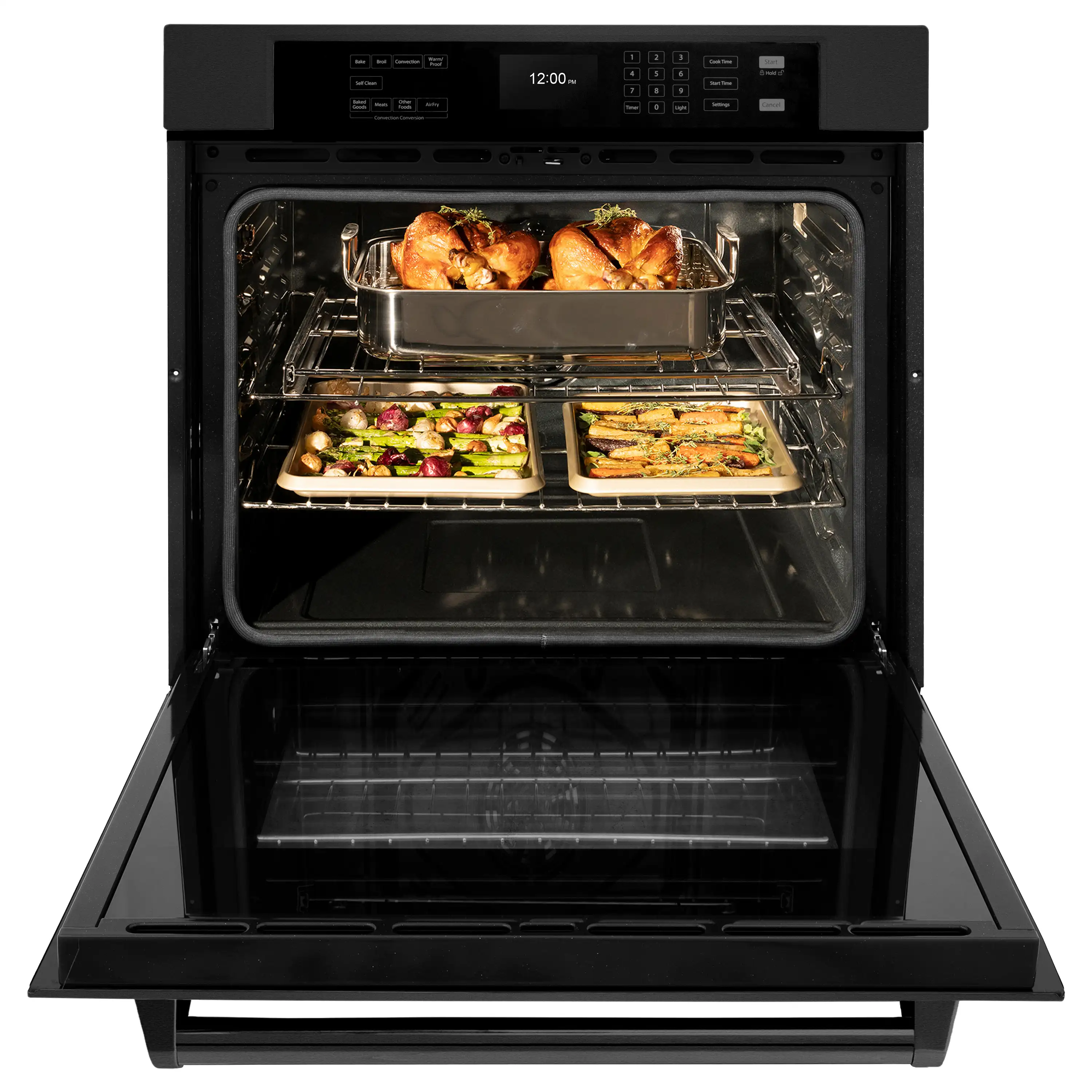 ZLINE 3-Piece Appliance Package - 48 in. Rangetop, 30 in. Wall Oven, & Premium Hood in Black Stainless Steel - Image 13