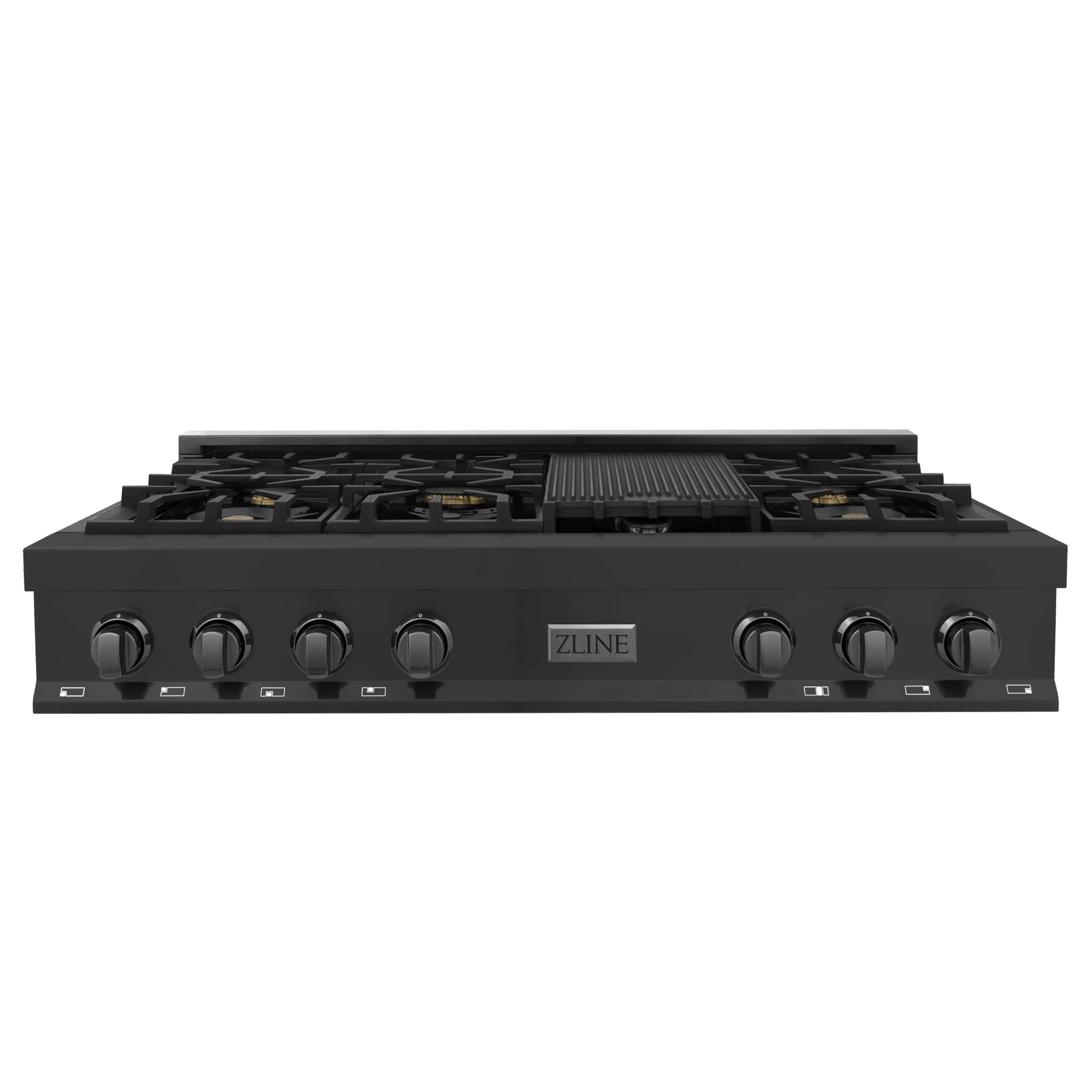 ZLINE 3-Piece Appliance Package - 48 in. Rangetop, 30 in. Wall Oven, & Premium Hood in Black Stainless Steel - Image 2