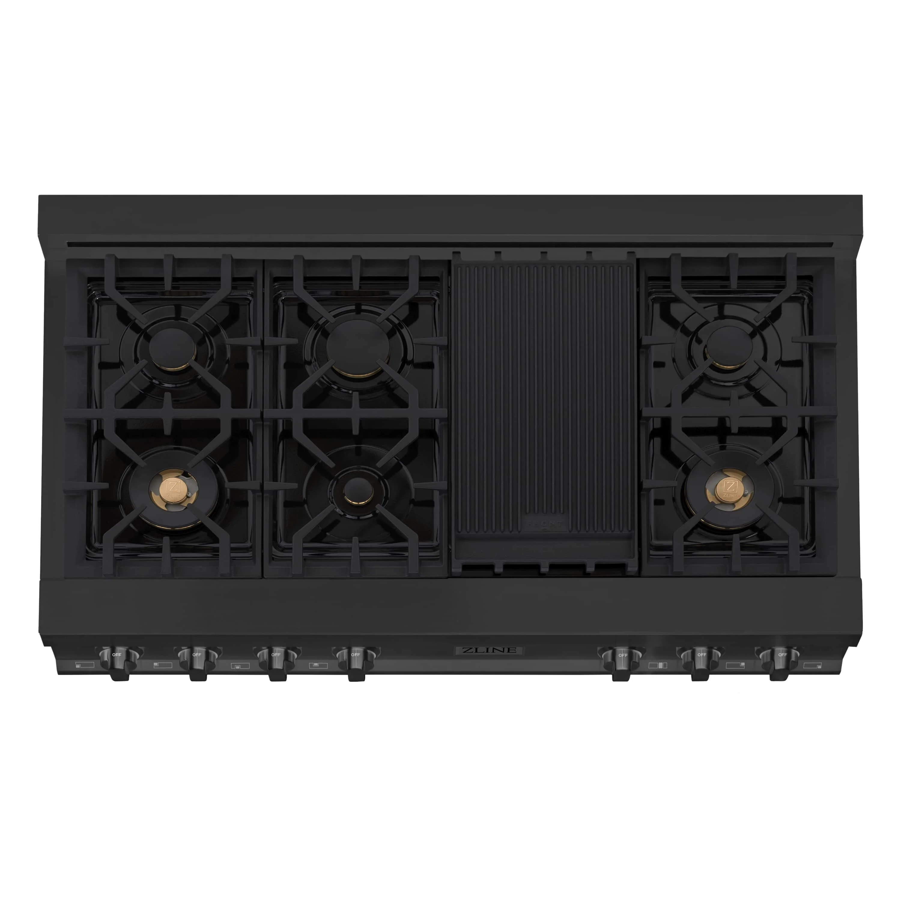 ZLINE 3-Piece Appliance Package - 48 in. Rangetop, 30 in. Wall Oven, & Premium Hood in Black Stainless Steel - Image 6