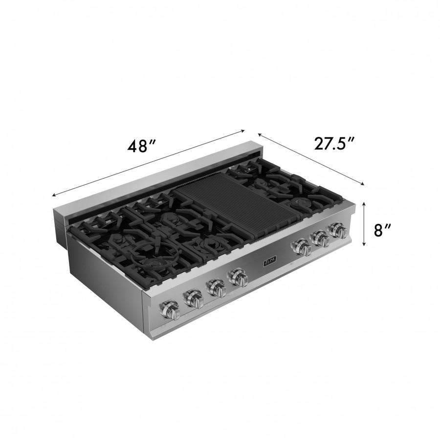 ZLINE 3-Piece Appliance Package - 48 in. Rangetop, 30 in. Wall Oven, & Premium Hood in Stainless Steel - Image 19