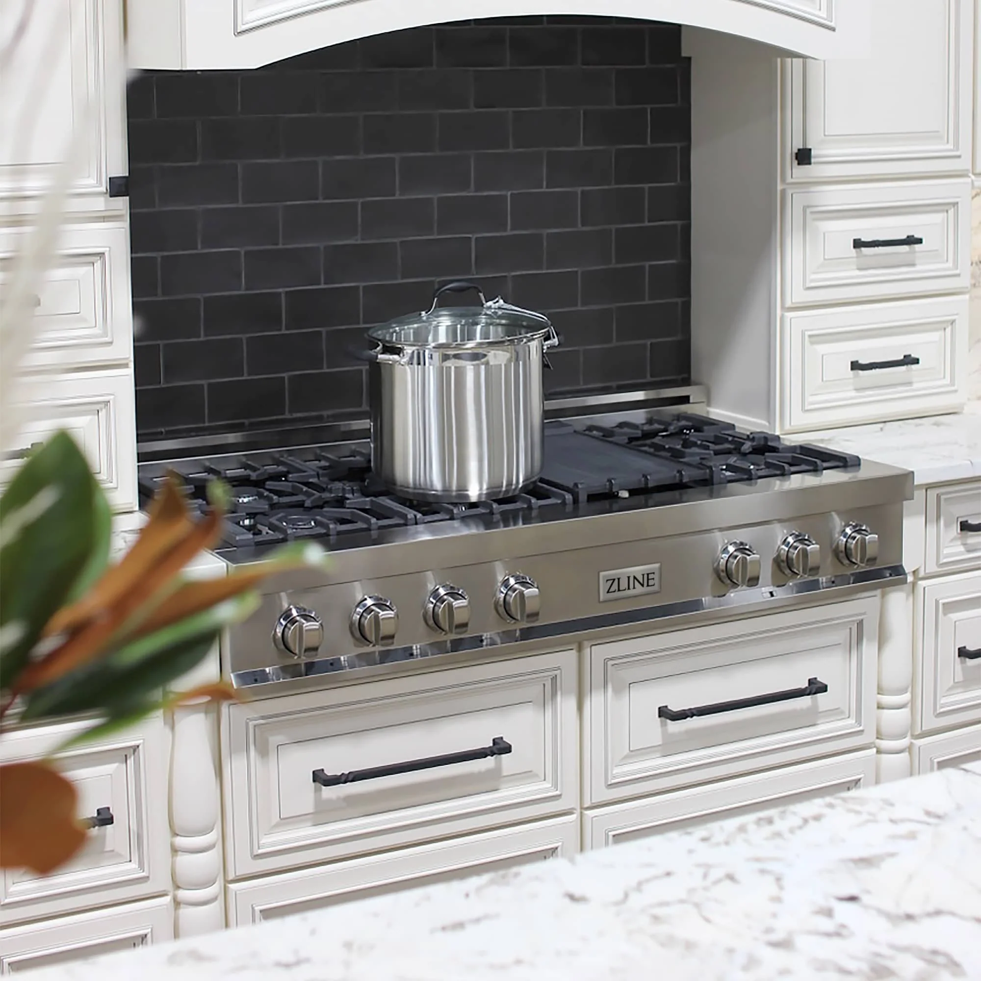 ZLINE 3-Piece Appliance Package - 48 in. Rangetop, 30 in. Wall Oven, & Premium Hood in Stainless Steel - Image 6