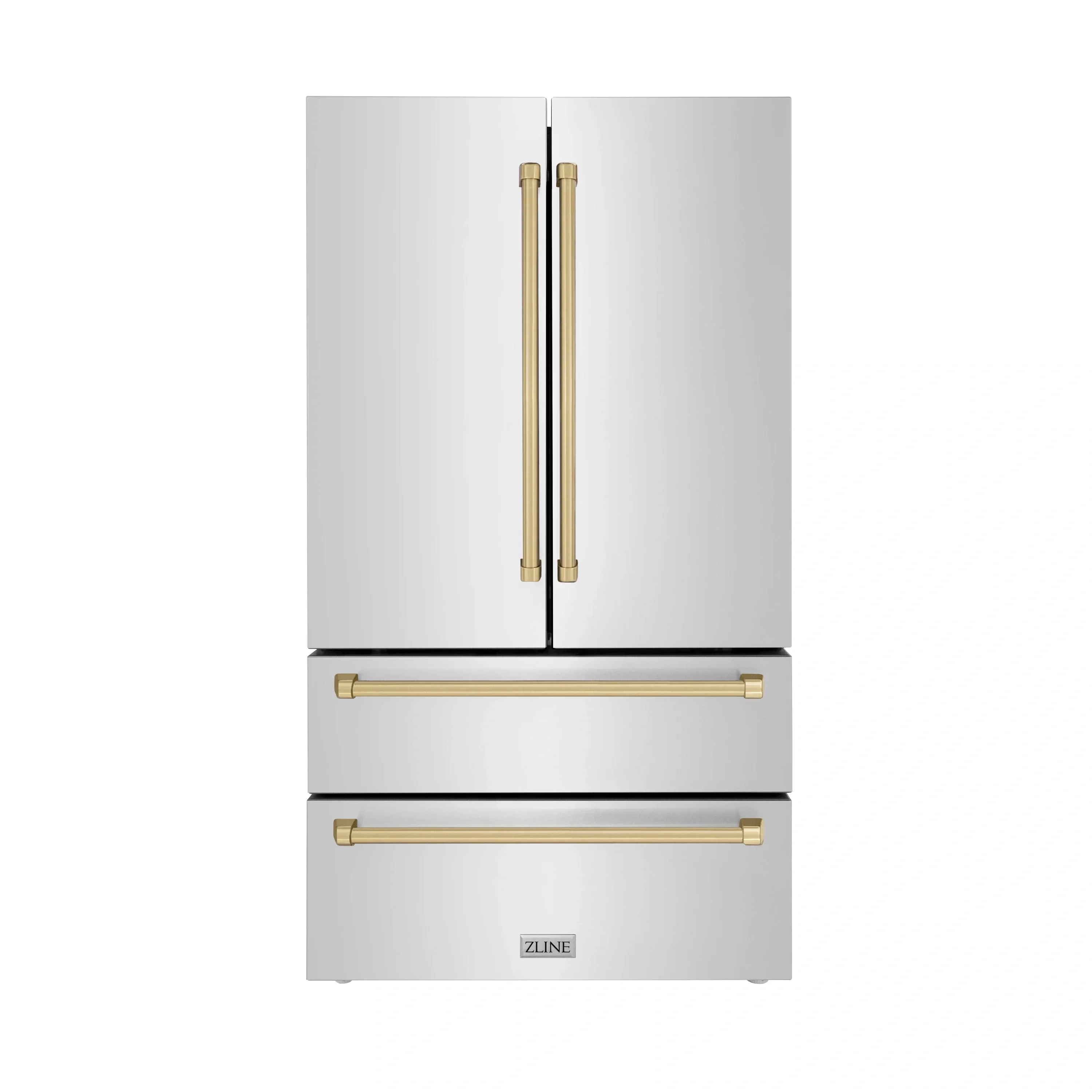 ZLINE 3-Piece Appliance Package - 30-Inch Autograph Edition Induction Range, 36-Inch French Door Refrigerator, and Dishwasher in Stainless Steel with Champagne Bronze - Image 10