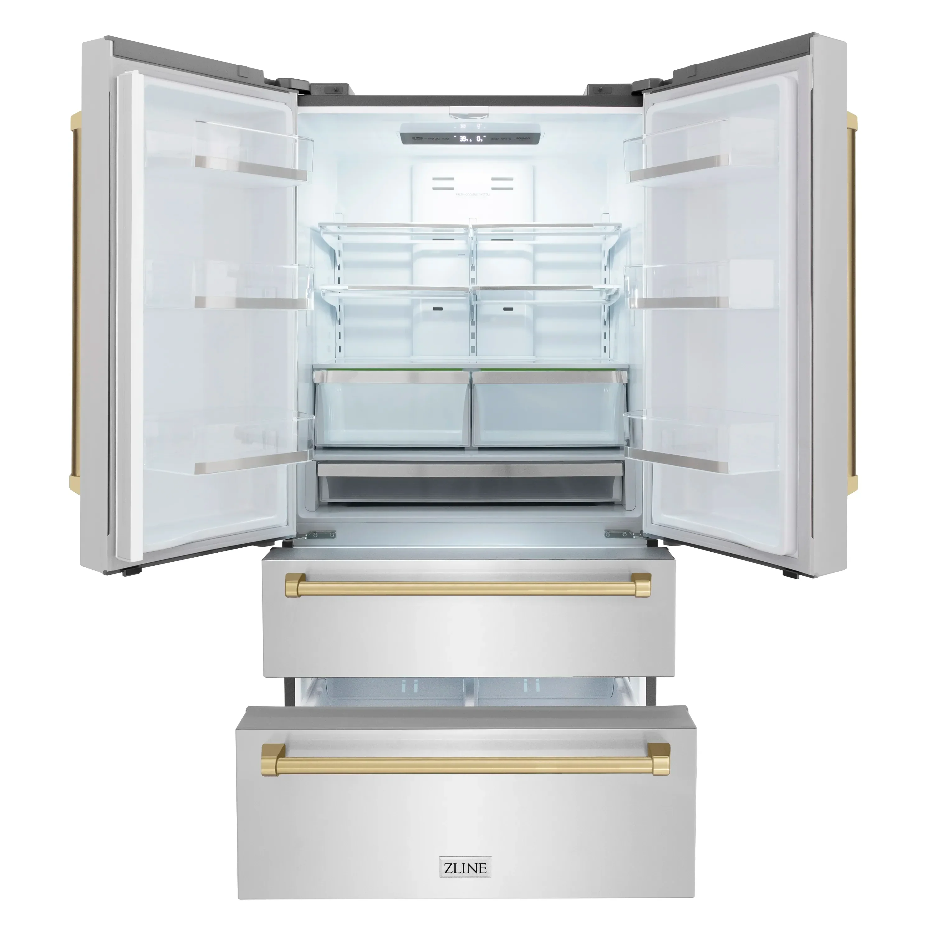 ZLINE 3-Piece Appliance Package - 30-Inch Autograph Edition Induction Range, 36-Inch French Door Refrigerator, and Dishwasher in Stainless Steel with Champagne Bronze Trim - Image 13