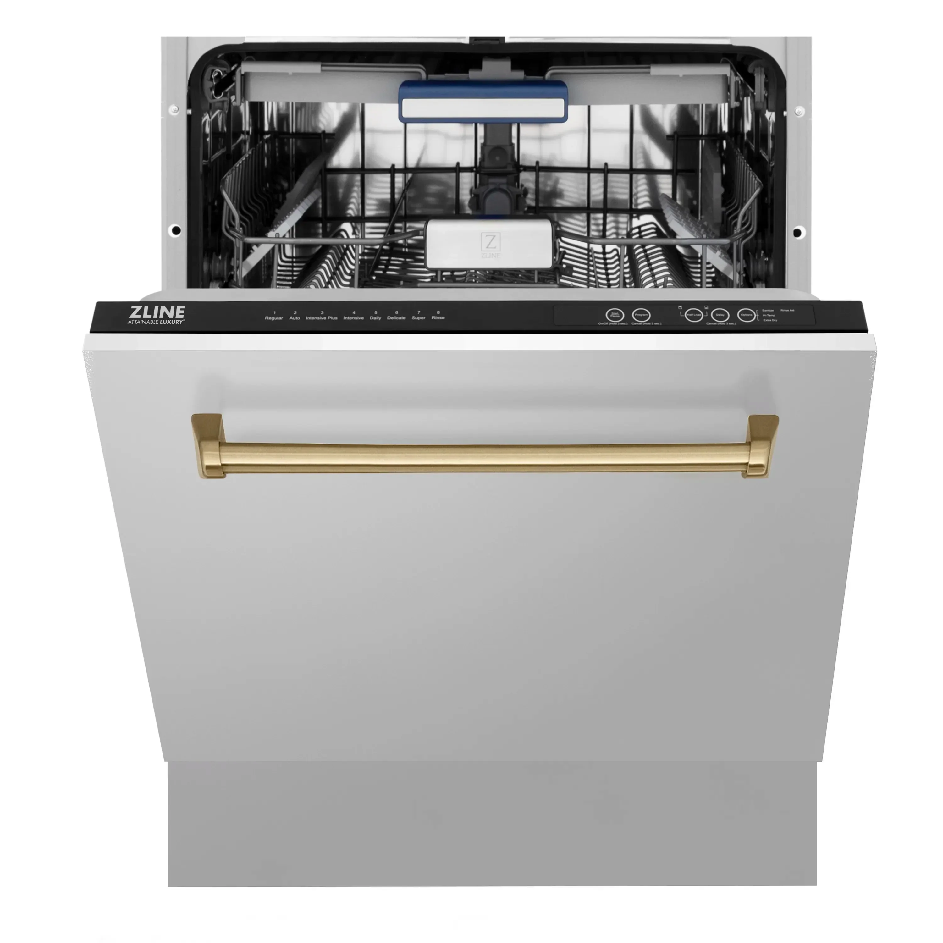 ZLINE 3-Piece Appliance Package - 30-Inch Autograph Edition Induction Range, 36-Inch French Door Refrigerator, and Dishwasher in Stainless Steel with Champagne Bronze Trim - Image 27