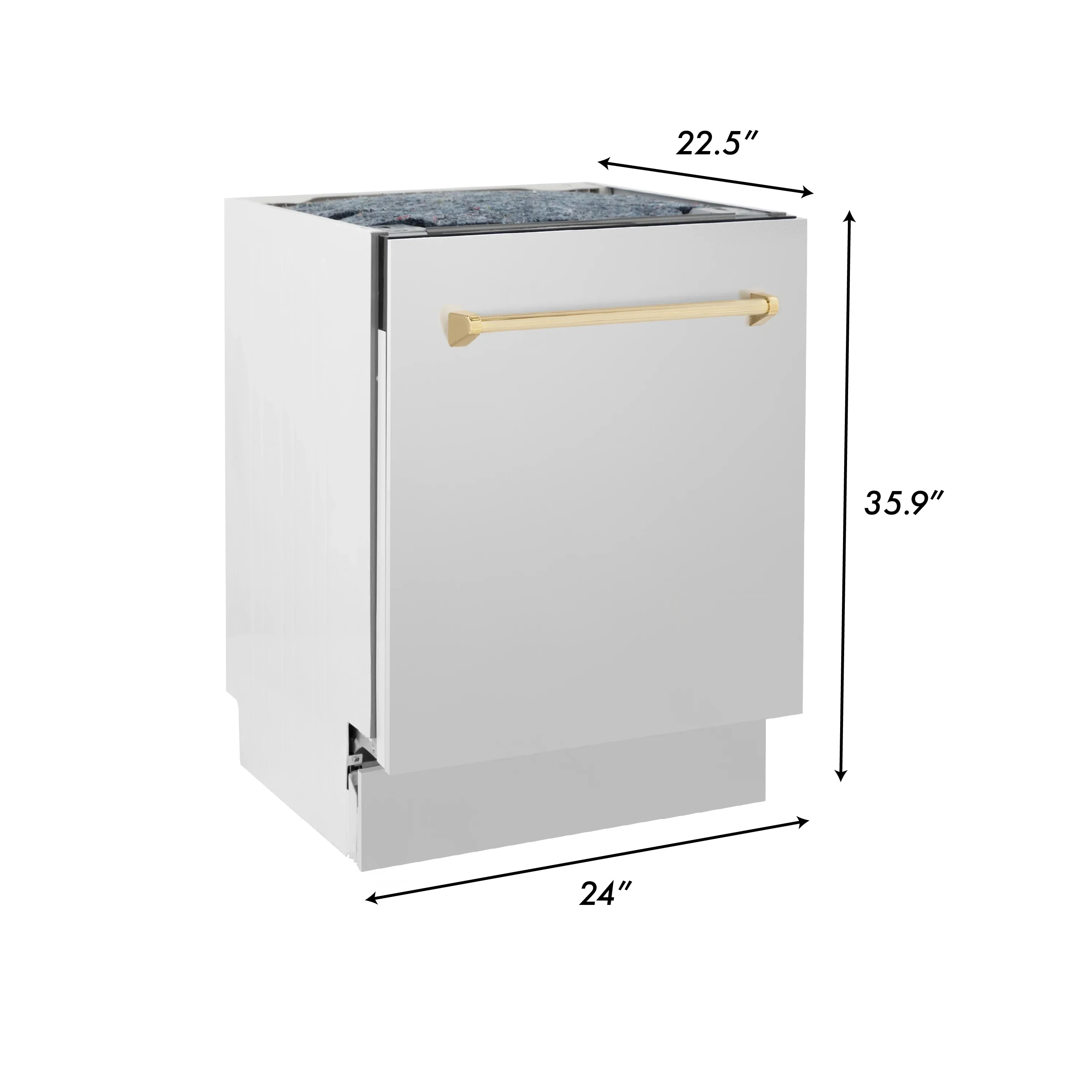ZLINE 3-Piece Appliance Package - 36-Inch Autograph Edition Induction Range, 36-Inch French Door Refrigerator, and Dishwasher in Stainless Steel with Gold Trim - Image 39