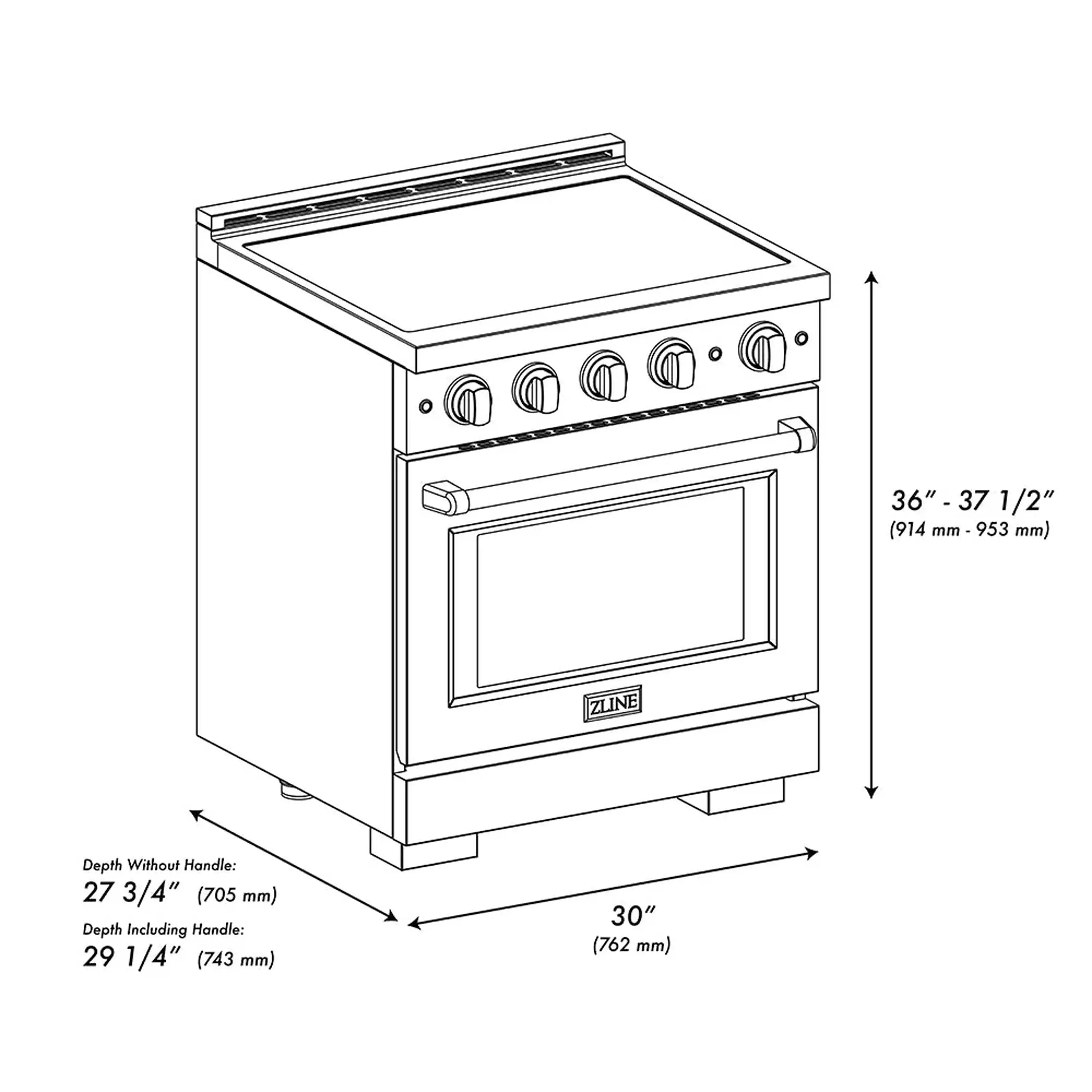 ZLINE 3-Piece Appliance Package - 30-Inch Paramount Induction Range, 36-Inch French Door Refrigerator with Water Dispenser, and Dishwasher in Stainless Steel - Image 8