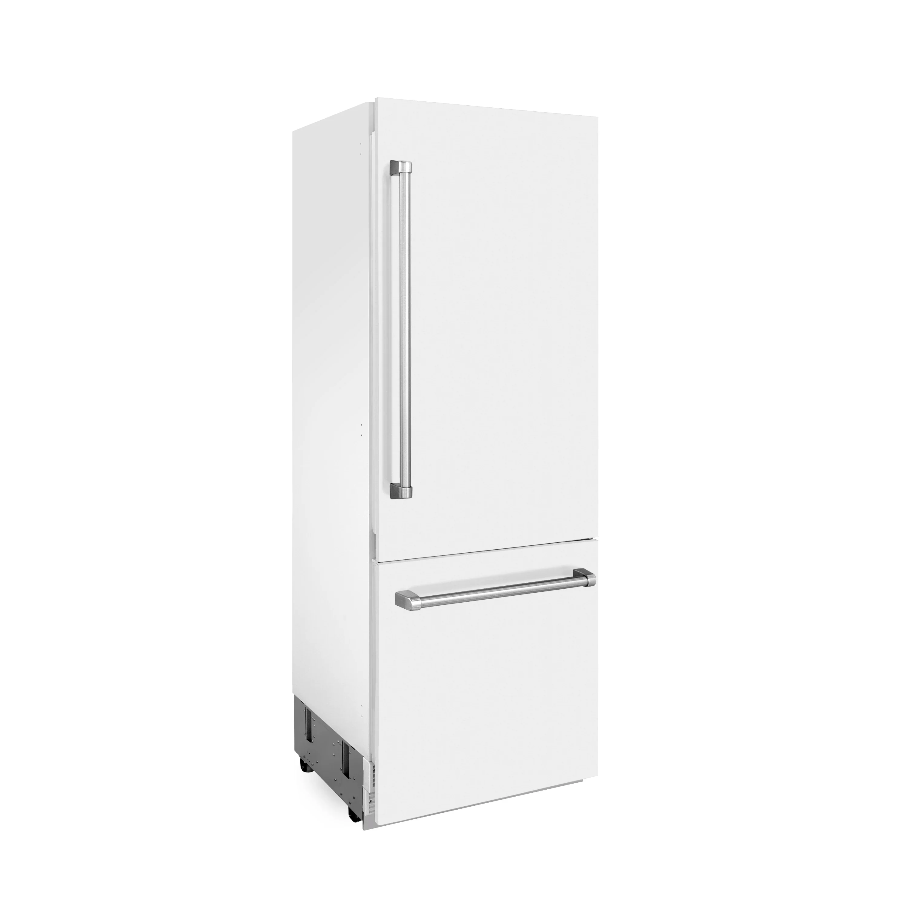 ZLINE 30-Inch 16.1 cu. ft. Built-In 2-Door Bottom Freezer Refrigerator with Internal Water and Ice Dispenser in White Matte (RBIV-WM-30) - Image 7