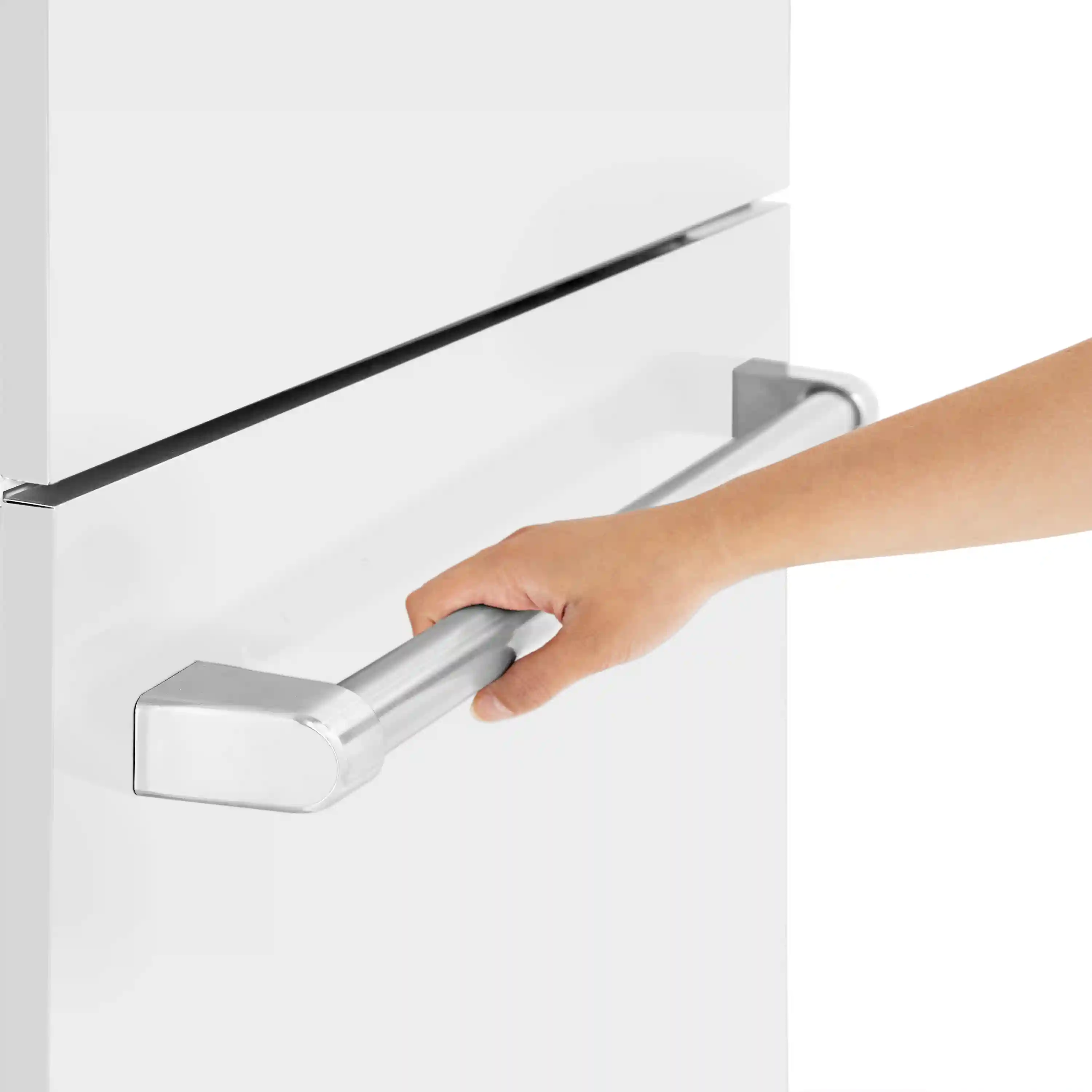ZLINE 30-Inch 16.1 cu. ft. Built-In 2-Door Bottom Freezer Refrigerator with Internal Water and Ice Dispenser in White Matte (RBIV-WM-30) - Image 8