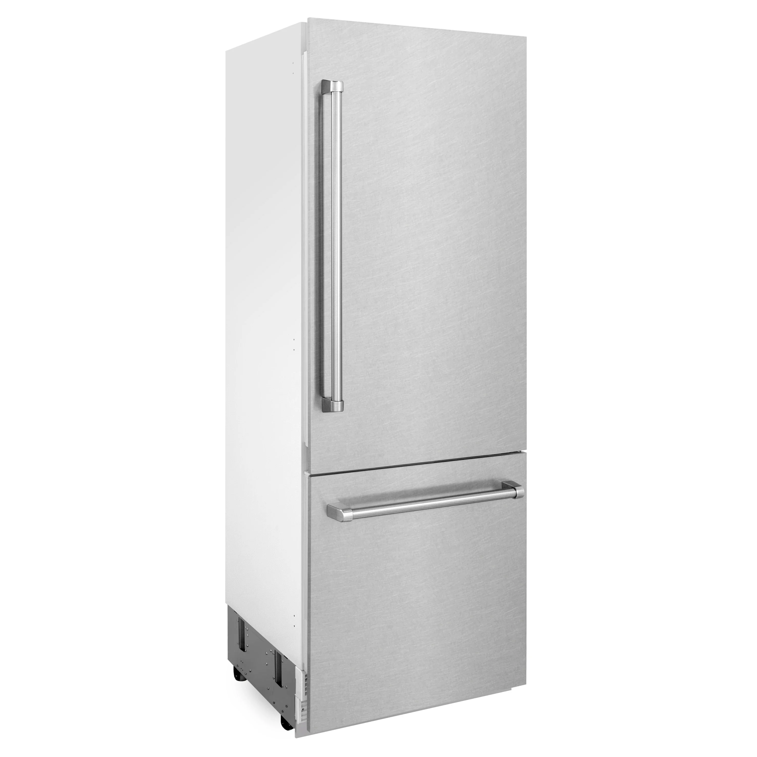 ZLINE 30-Inch 16.1 cu. ft. Built-In 2-Door Bottom Freezer Refrigerator with Internal Water and Ice Dispenser in Satin Stainless Steel Fingerprint Resistant Stainless Steel (RBIV-SN-30) - Image 3