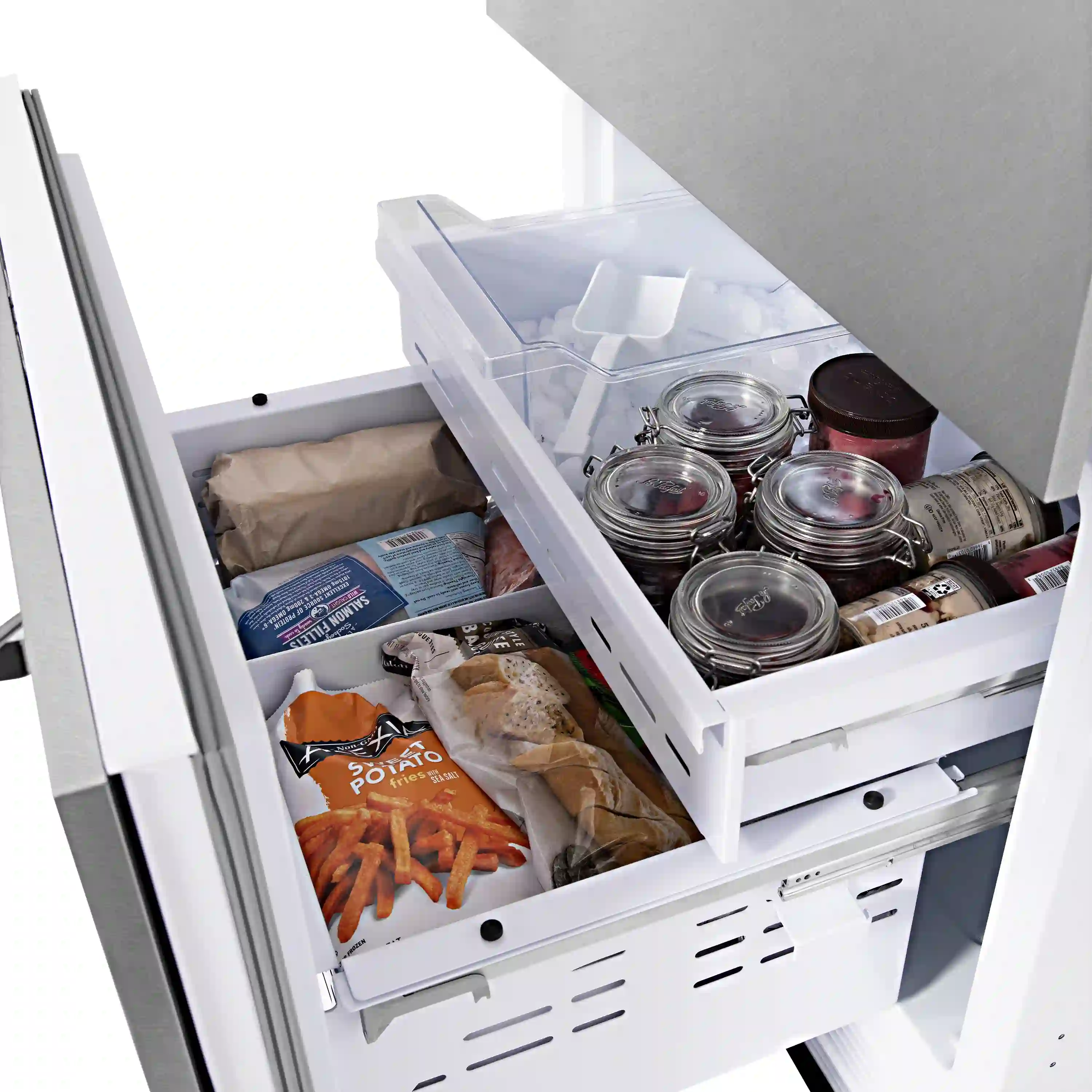 ZLINE 30-Inch 16.1 cu. ft. Built-In 2-Door Bottom Freezer Refrigerator with Internal Water and Ice Dispenser in Satin Stainless Steel Fingerprint Resistant Stainless Steel (RBIV-SN-30) - Image 8