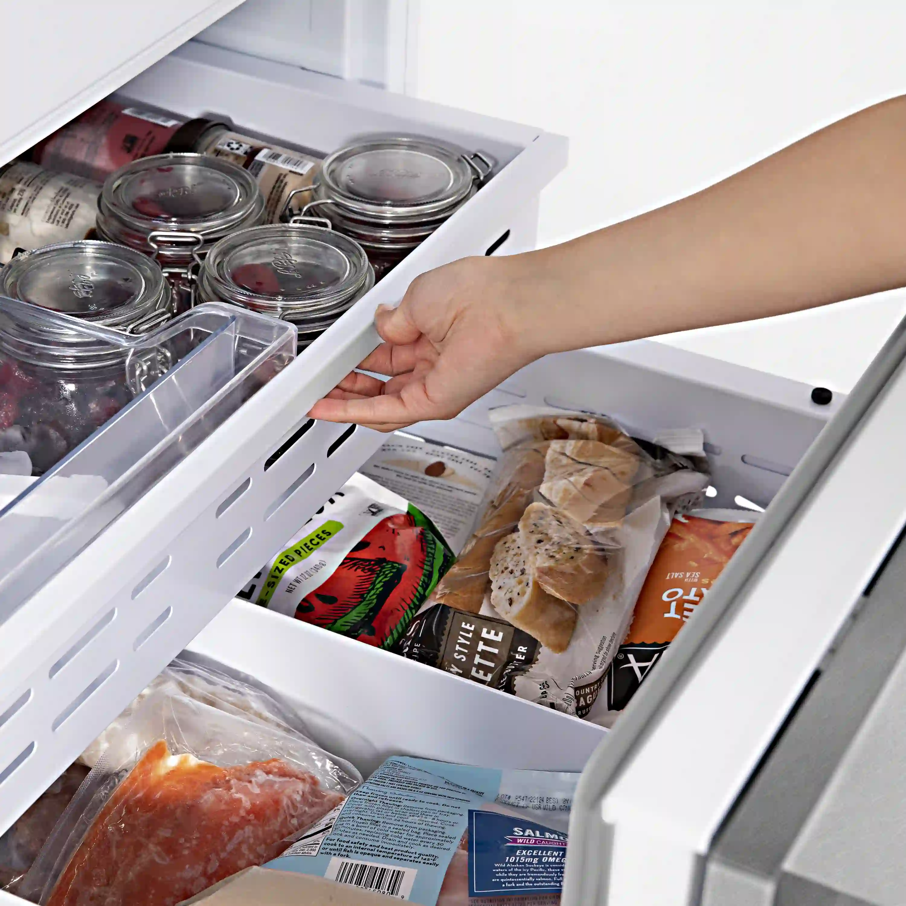 ZLINE 30-Inch 16.1 cu. ft. Built-In 2-Door Bottom Freezer Refrigerator with Internal Water and Ice Dispenser in Satin Stainless Steel Fingerprint Resistant Stainless Steel (RBIV-SN-30) - Image 9