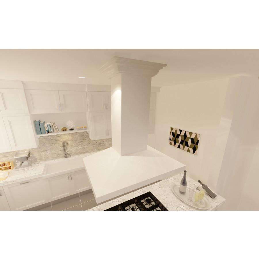 ZLINE 30-Inch Designer Series Wooden Island Range Hood with Crown Molding (KBiTT-30) - Image 4