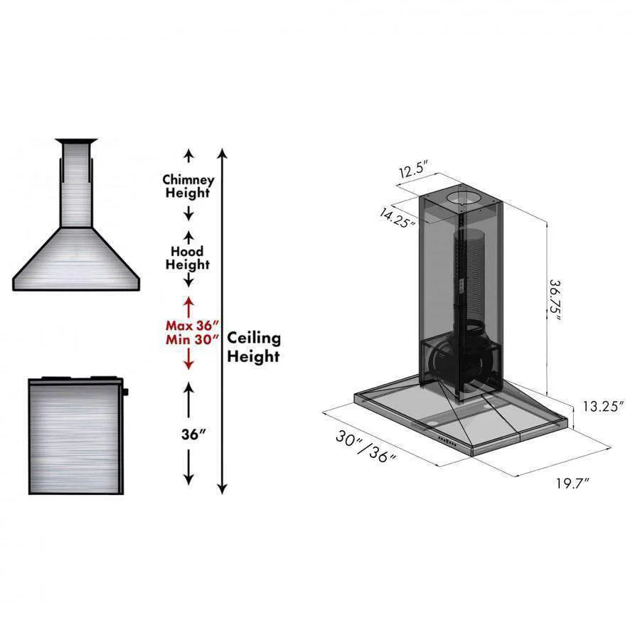 ZLINE 30-Inch Designer Series Wooden Island Range Hood with Crown Molding (KBiTT-30) - Image 7