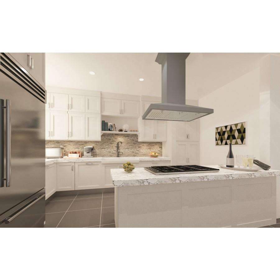 ZLINE 30-Inch Wooden Island Range Hood with Crown Molding (KBiUU-30) - Image 3