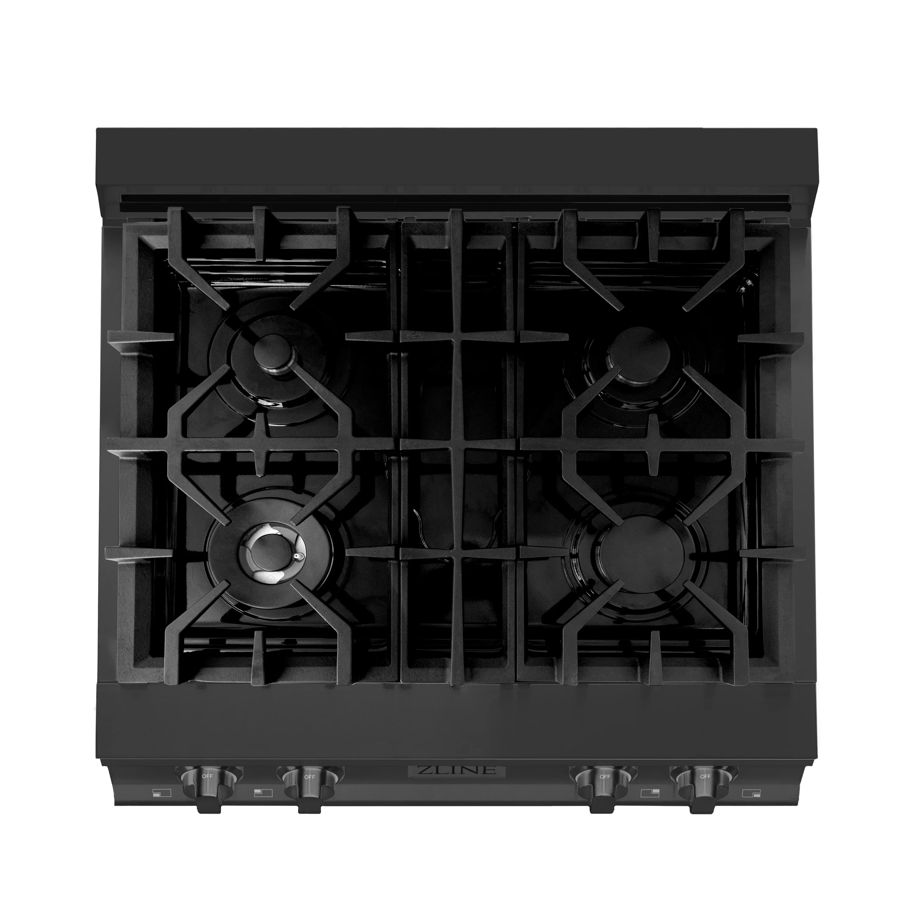 ZLINE 30-Inch Legacy Gas Rangetop with 4 Burners and Porcelain Cooktop in Black Stainless Steel (RTB-30) - Image 2