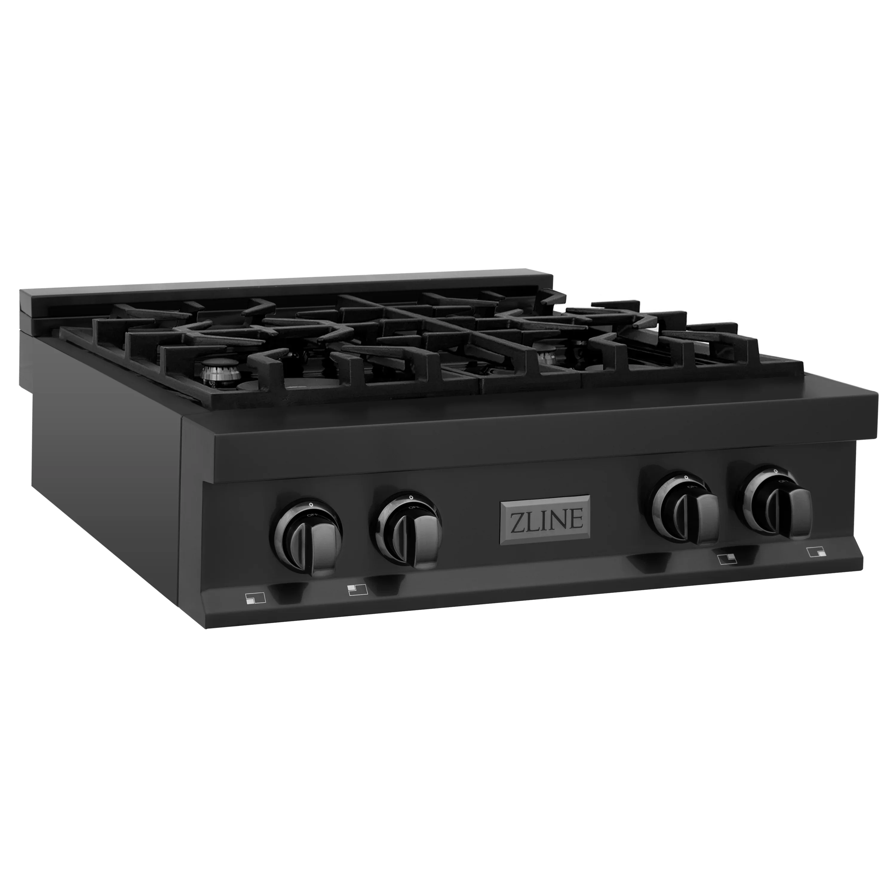 ZLINE 30-Inch Legacy Gas Rangetop with 4 Burners and Porcelain Cooktop in Black Stainless Steel (RTB-30) - Image 3