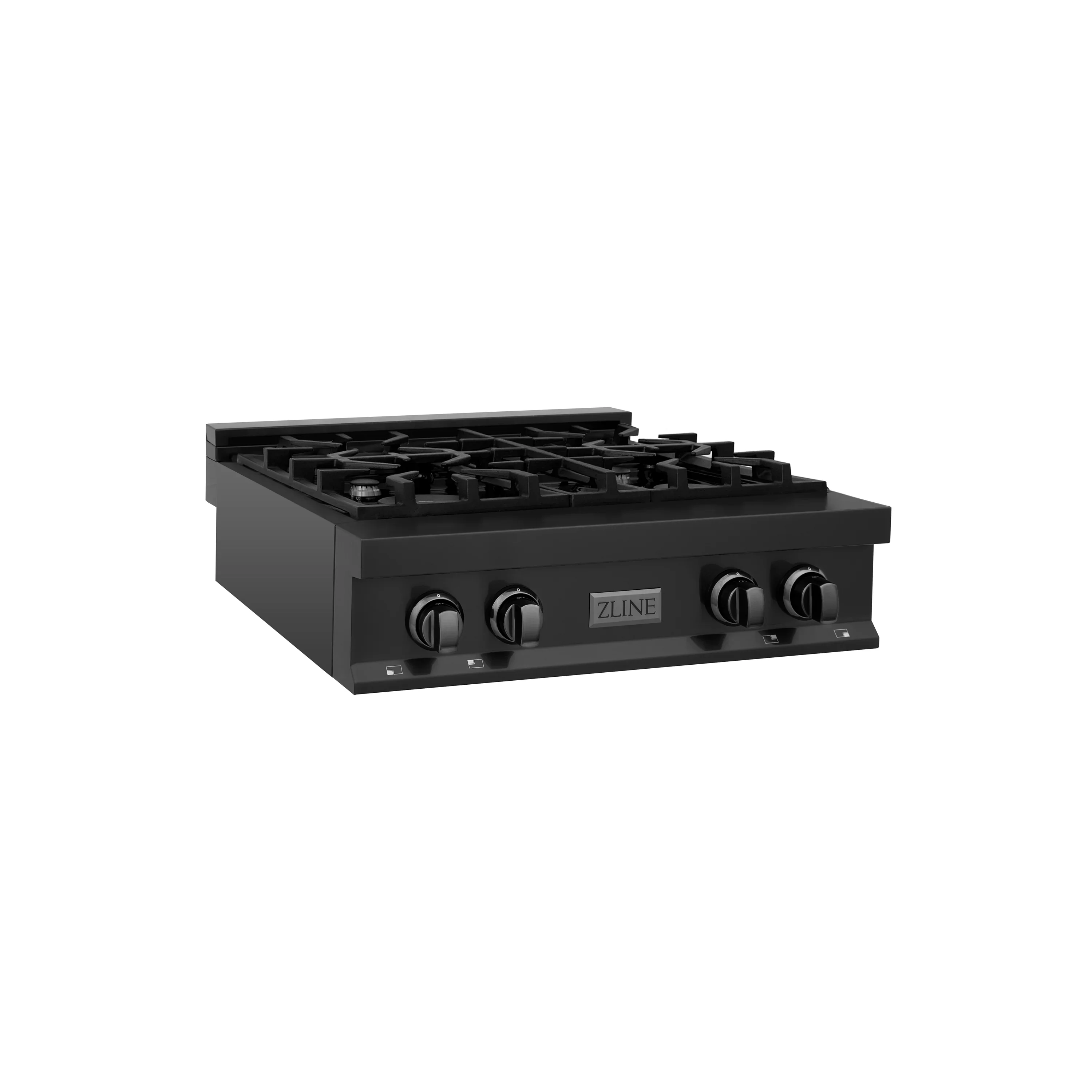 ZLINE 30-Inch Legacy Gas Rangetop with 4 Burners and Porcelain Cooktop in Black Stainless Steel (RTB-30) - Image 4