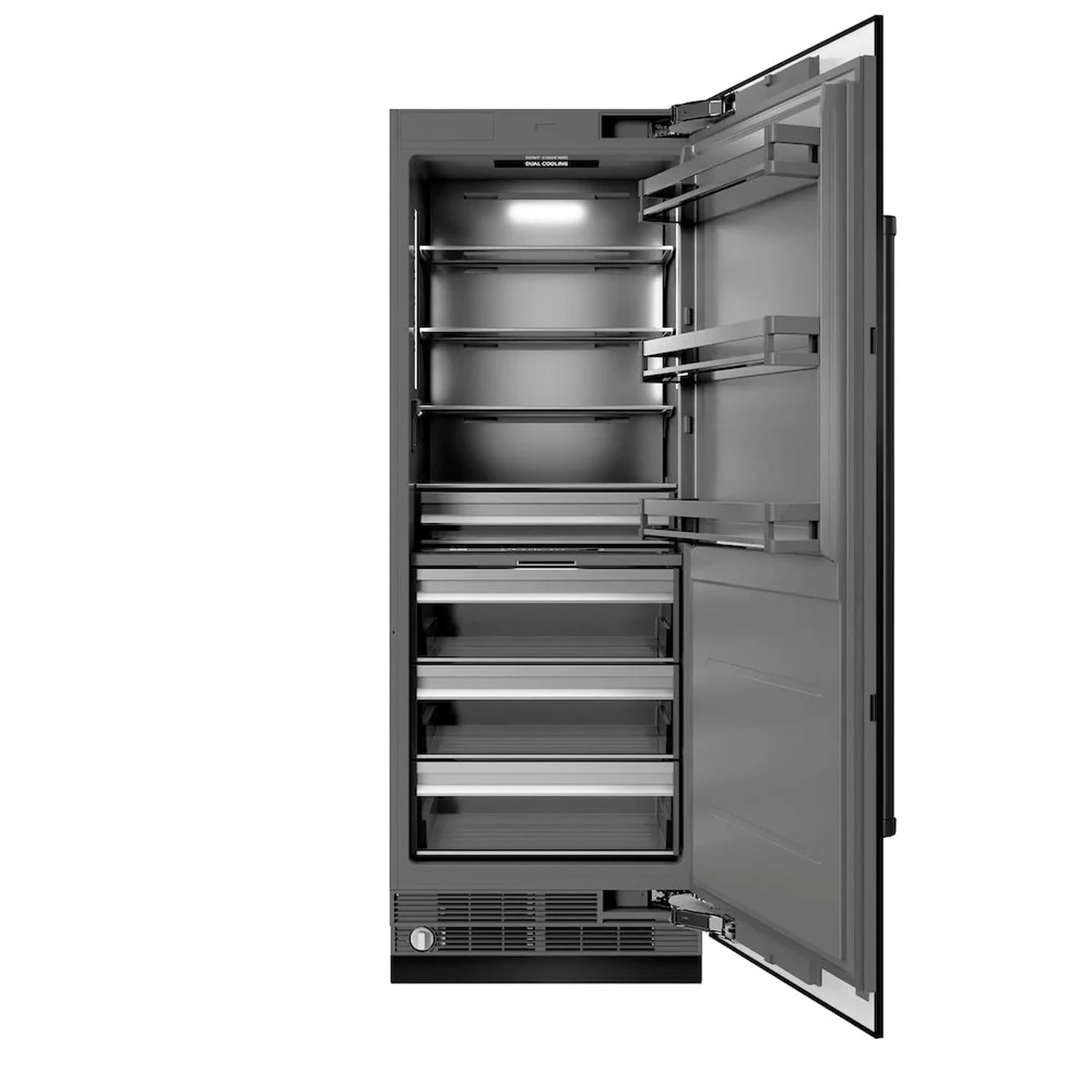 ZLINE 30-Inch 16.7 Cu. Ft. Column Refrigerator in Black Stainless Steel with Graphite Gray Interior (RCRV-BS-30) - Image 2
