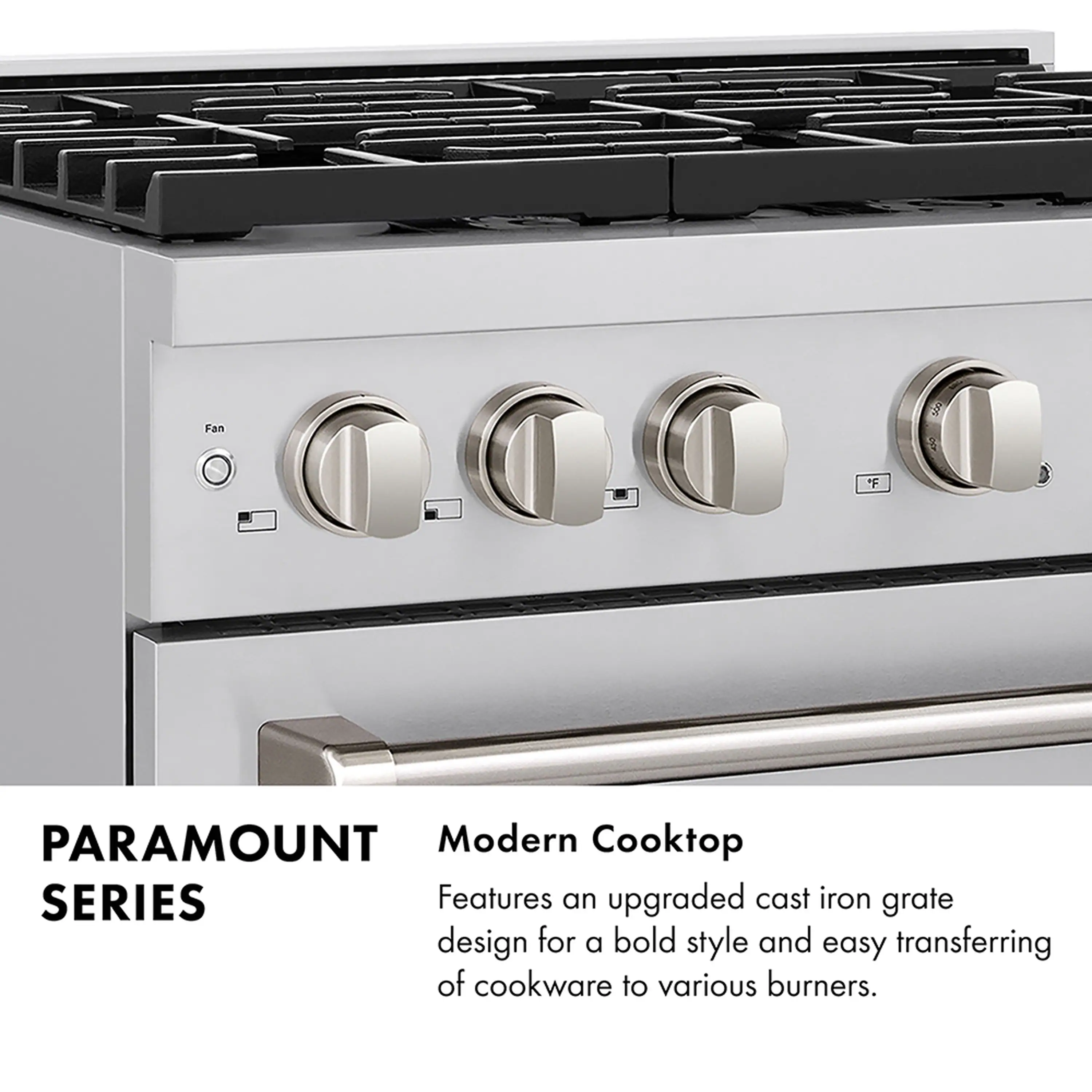 ZLINE 30-Inch 4.2 cu. ft. Paramount Dual Fuel Range with 4 Burner DuoPro™ Cooktop and Electric Convection Oven in Satin Stainless Steel with Black Matte Door (PSDRS-BLM-30) - Image 12