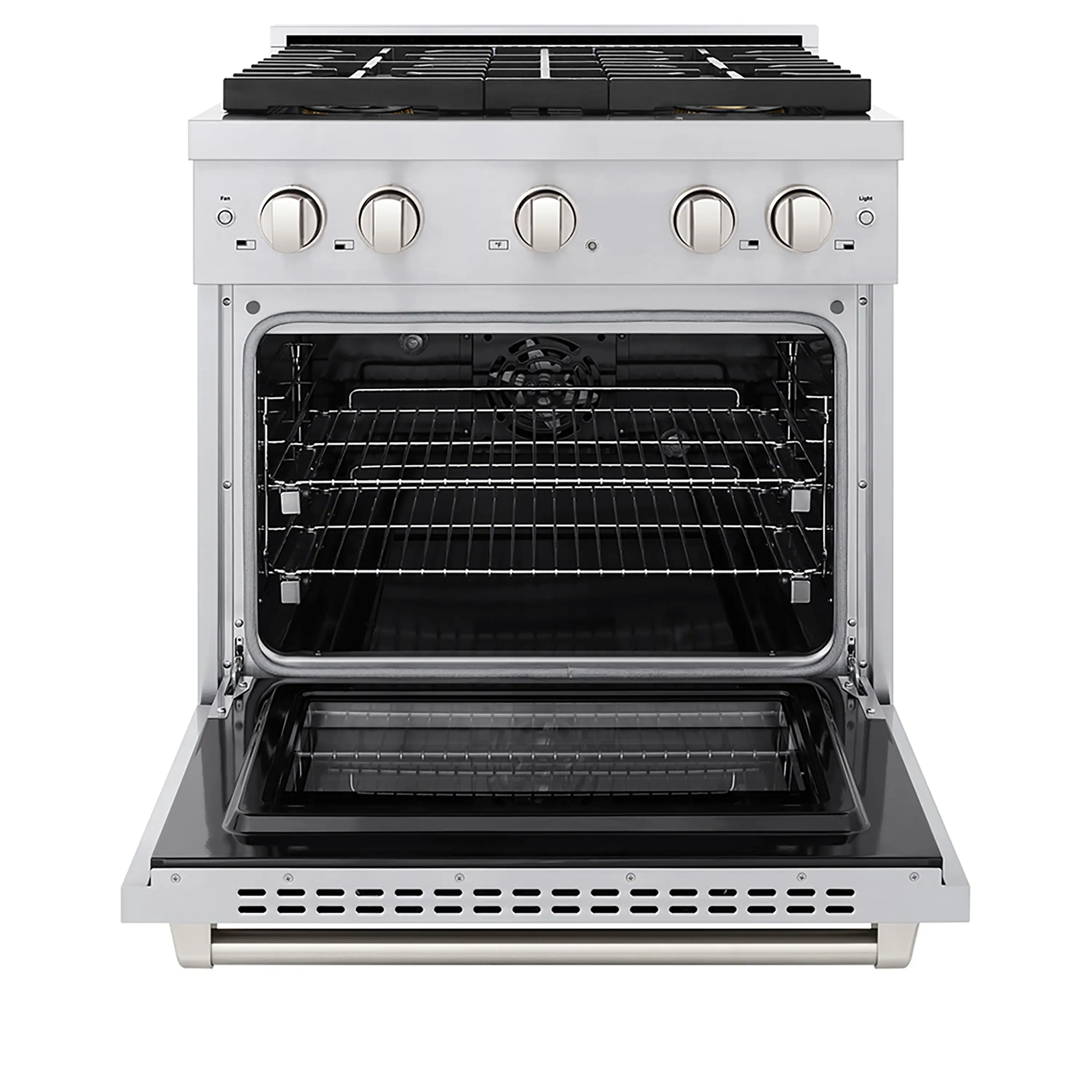 ZLINE 30-Inch 4.2 cu. ft. Paramount Dual Fuel Range with 4 Burner DuoPro™ Cooktop and Electric Convection Oven in Stainless Steel (PSDR30) - Image 4