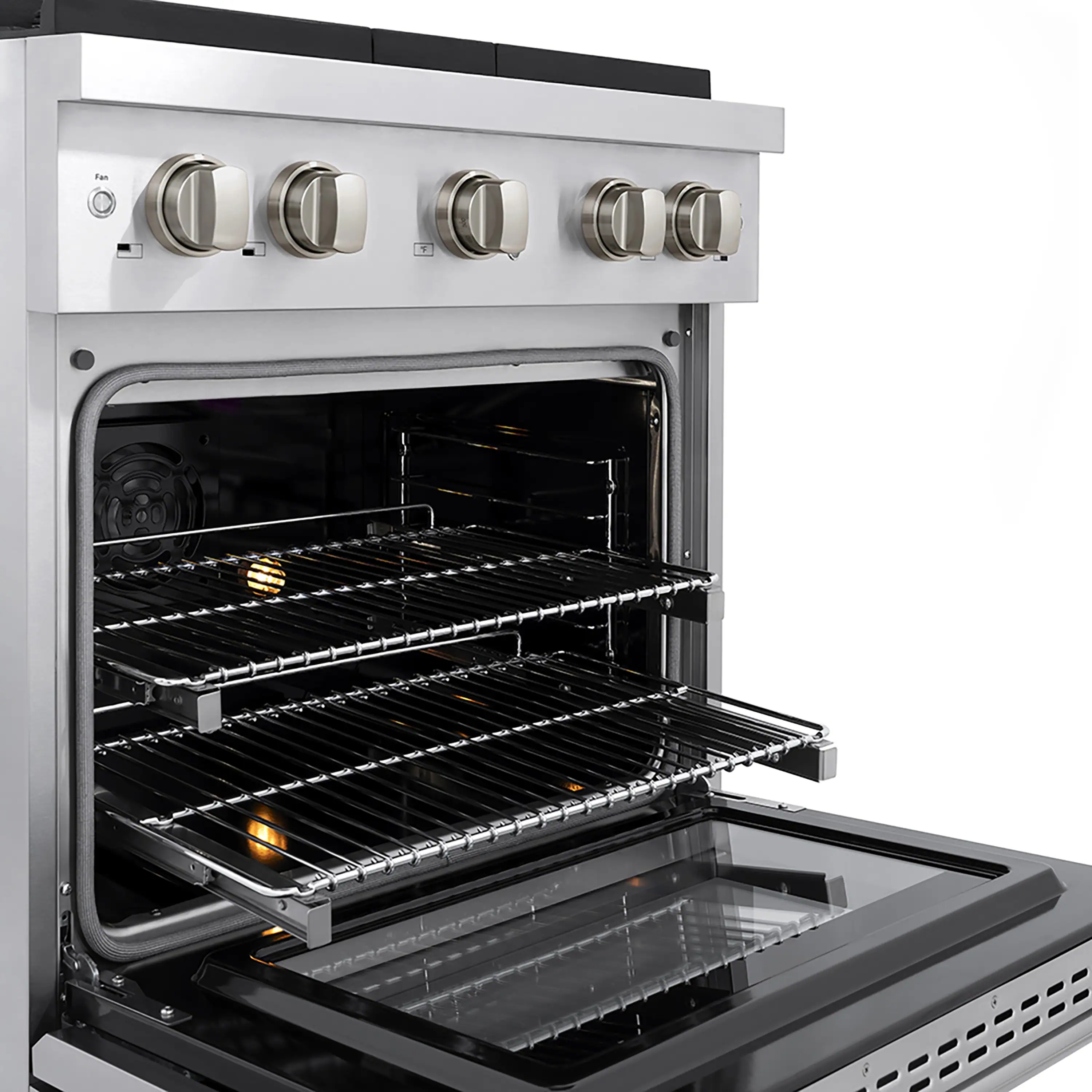 ZLINE 30-Inch 4.2 cu. ft. Paramount Dual Fuel Range with 4 Burner DuoPro™ Cooktop and Electric Convection Oven in Stainless Steel (PSDR30) - Image 5