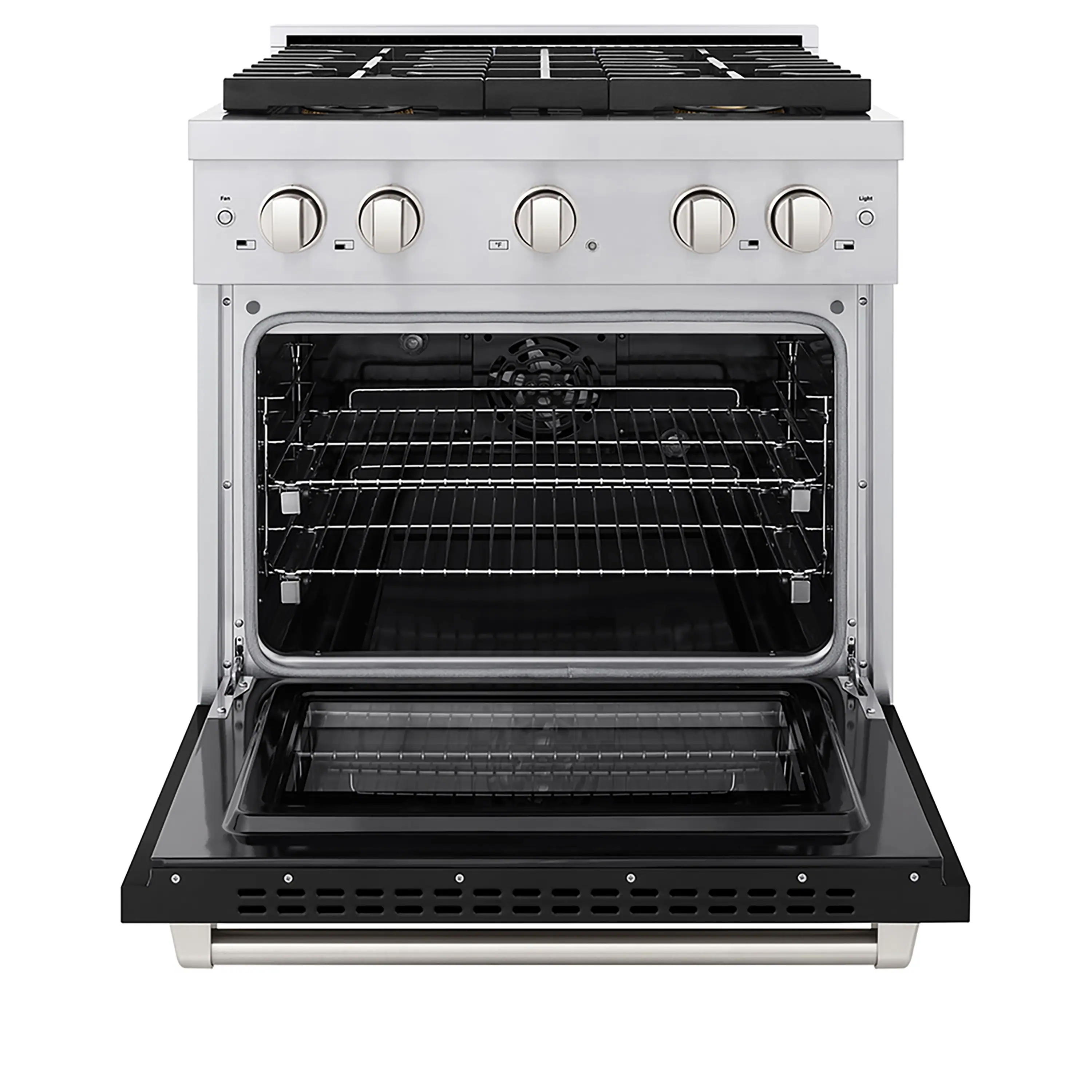 ZLINE 30-Inch 4.2 cu. ft. Paramount Dual Fuel Range with 4 Burner DuoPro™ Cooktop and Electric Convection Oven with Black Matte Door (PSDR-BLM-30) - Image 4