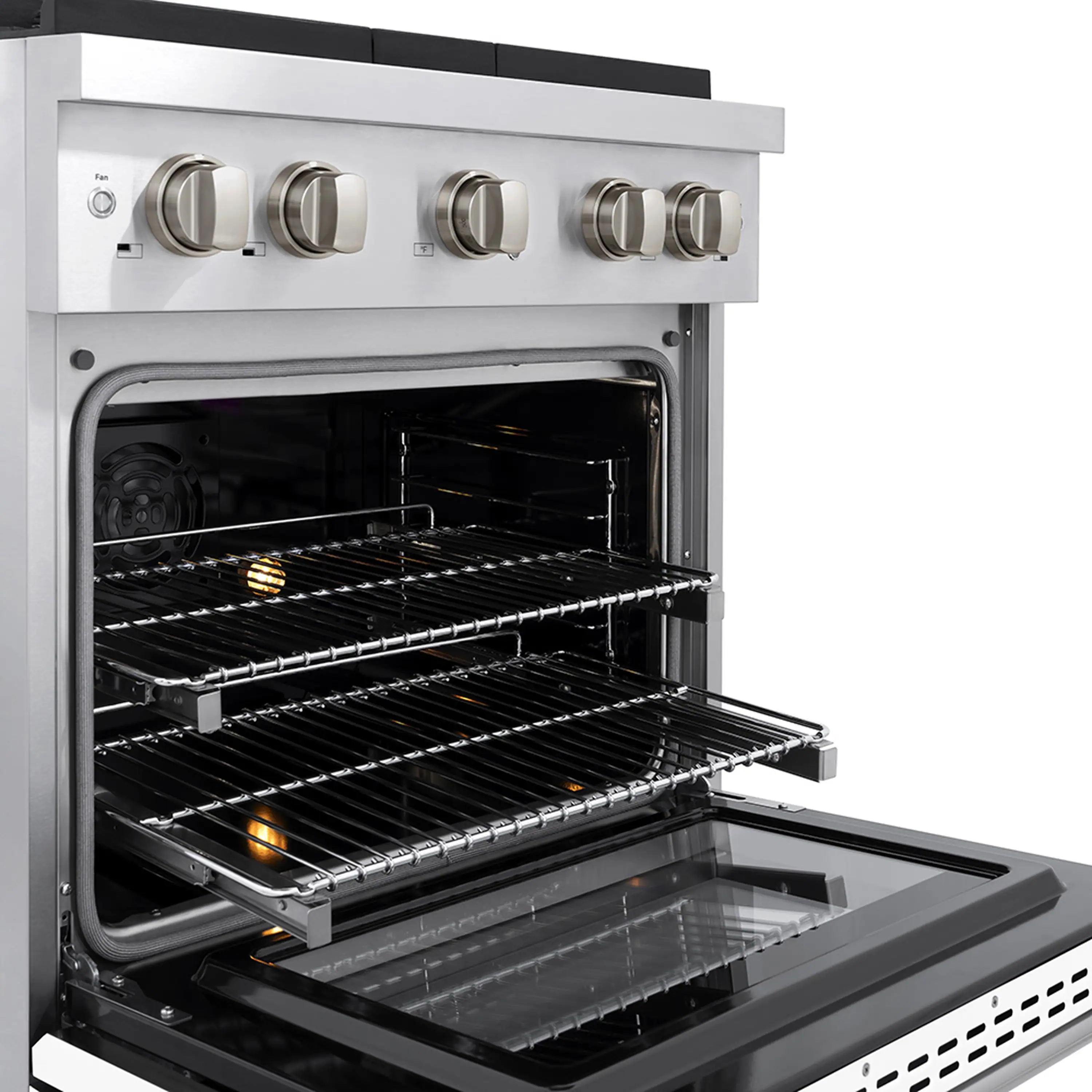 ZLINE 30-Inch 4.2 cu. ft. Paramount Dual Fuel Range with 4 Burner DuoPro™ Cooktop and Electric Convection Oven with White Matte Door (PSDR-WM-30) - Image 5