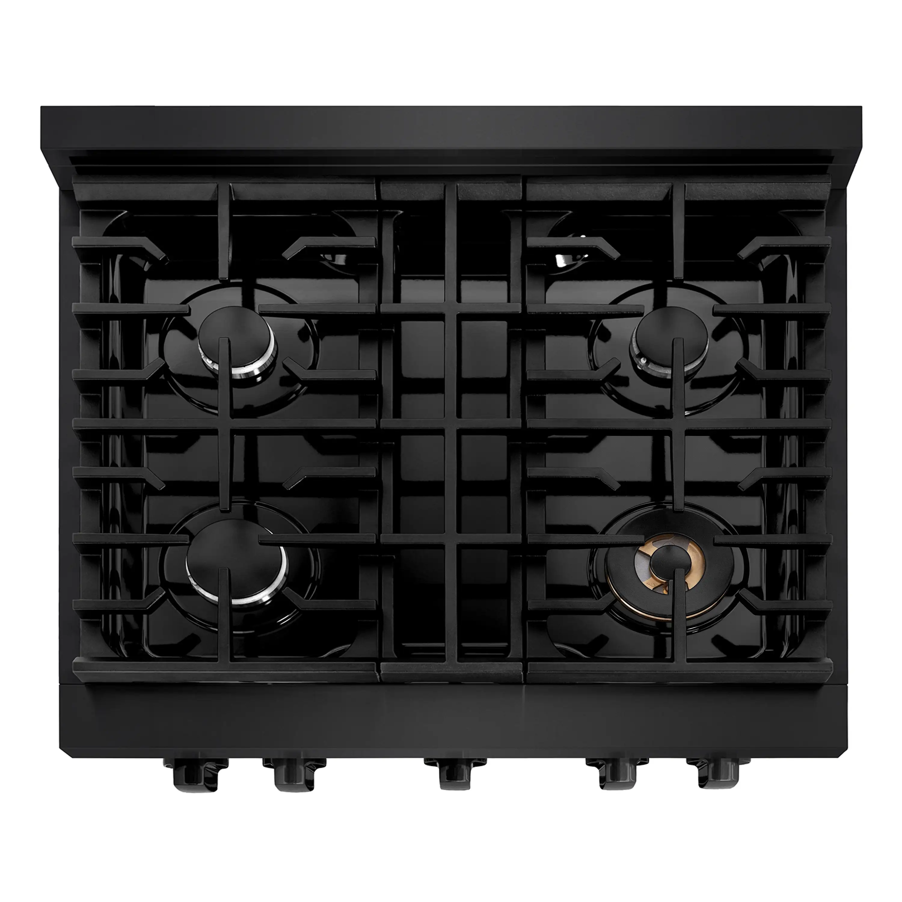 ZLINE 30-Inch 4.2 cu. ft. Paramount Dual Fuel Range with 4 Burner Gas Cooktop and Electric Convection Oven in Black Stainless Steel (SDRB-30) - Image 4
