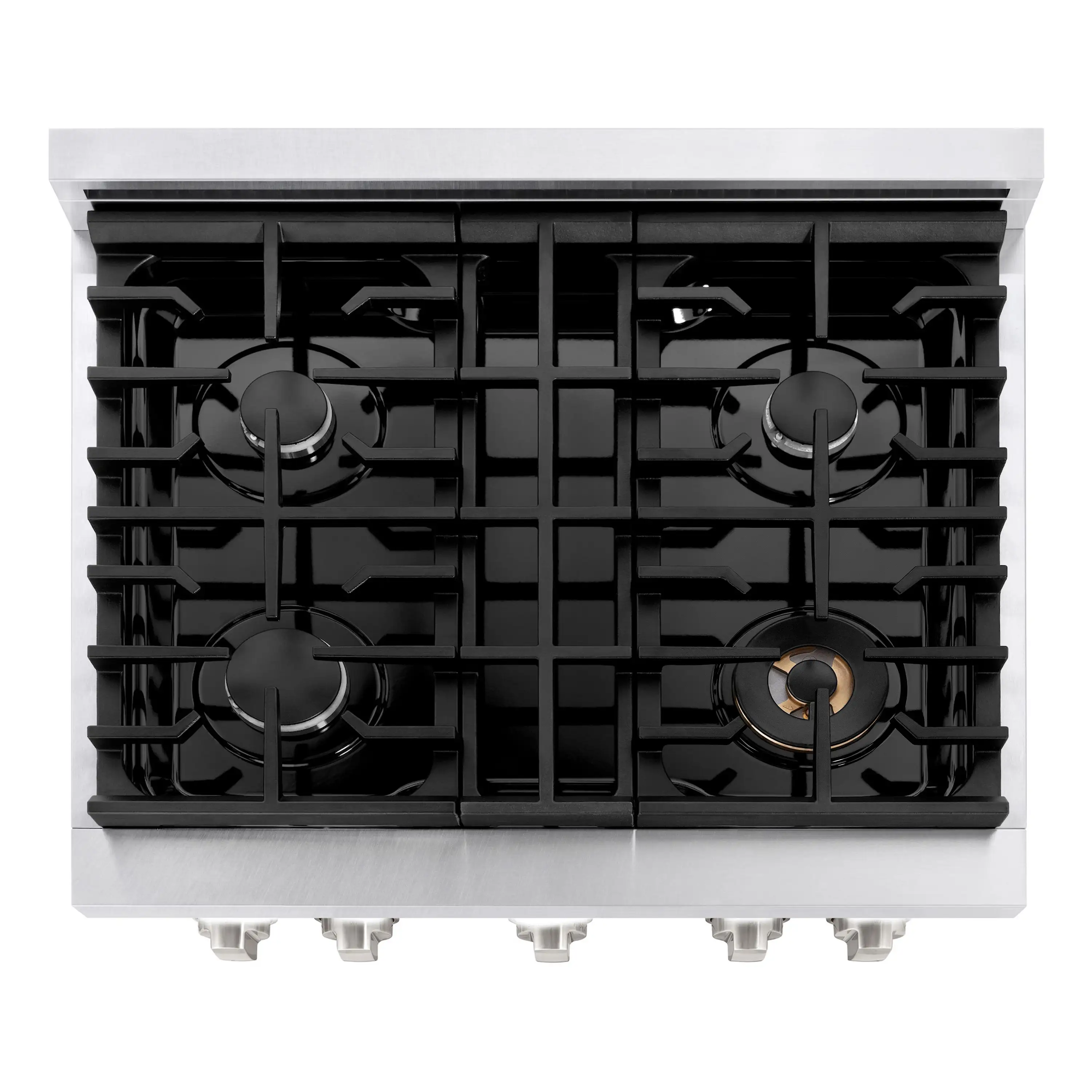 ZLINE 30-Inch 4.2 cu. ft. Paramount Dual Fuel Range with 4 Burner Gas Cooktop and Electric Convection Oven in Satin Stainless Steel with White Matte Door (SDRS-WM-30) - Image 5