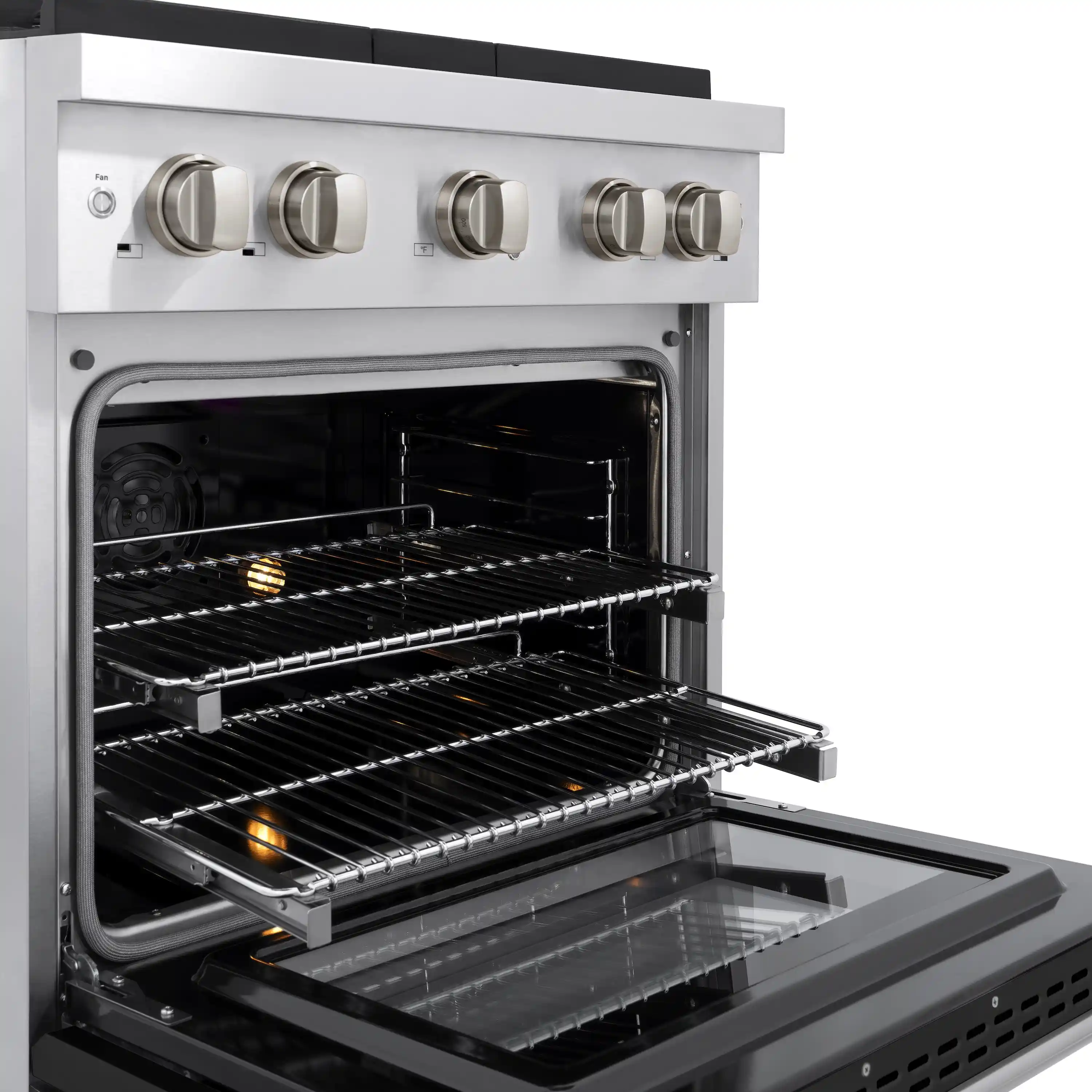 ZLINE 30-Inch 4.2 cu. ft. Paramount Dual Fuel Range with 4 Burner Gas Cooktop and Electric Convection Oven in Stainless Steel with Black Matte Door (SDR-BLM-30) - Image 7