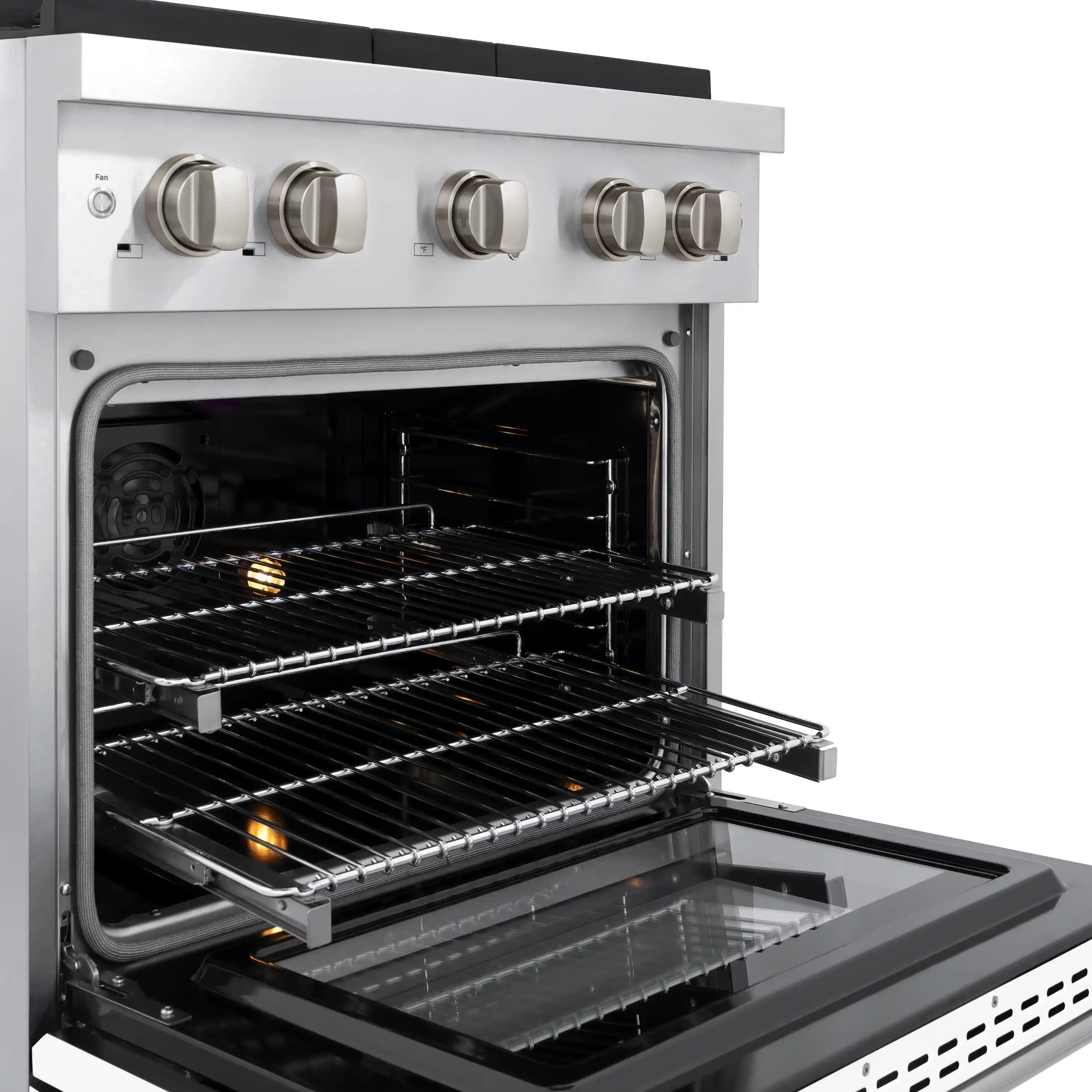 ZLINE 30-Inch 4.2 cu. ft. Paramount Dual Fuel Range with 4 Burner Gas Cooktop and Electric Convection Oven in Stainless Steel with White Matte Door (SDR-WM-30) - Image 7