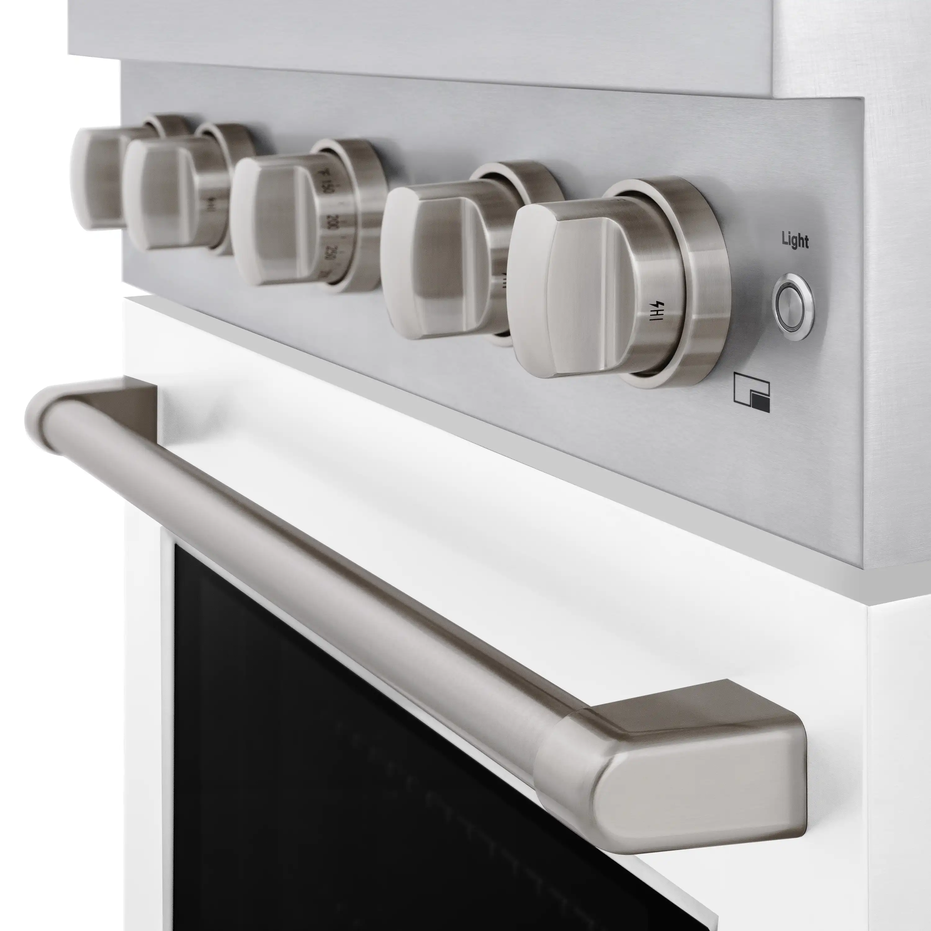 ZLINE 30-Inch 4.2 cu. ft. Paramount Dual Fuel Range with 4 Burner Gas Cooktop and Electric Convection Oven in Stainless Steel with White Matte Door (SDR-WM-30) - Image 8