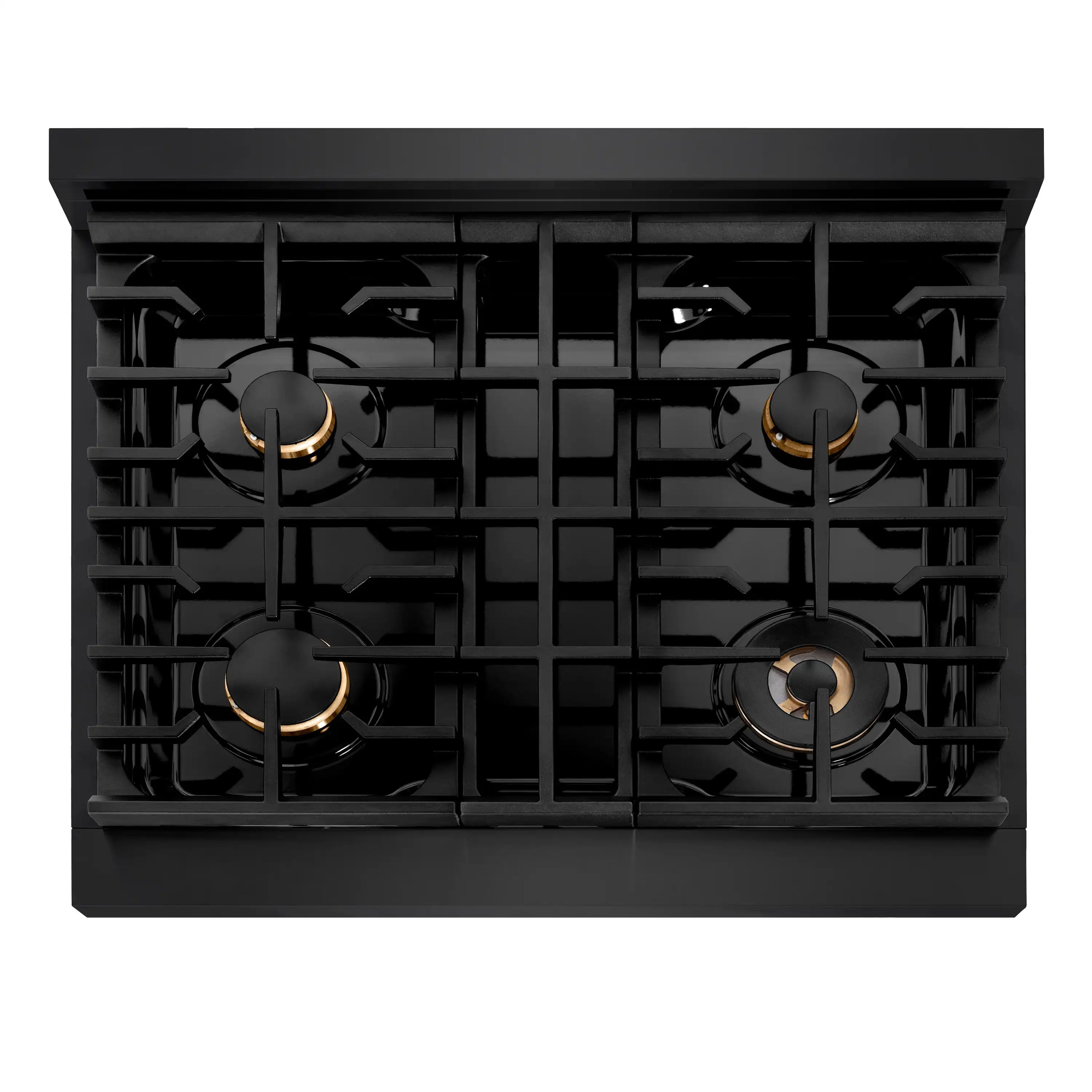 ZLINE 30-Inch 4.2 cu. ft. Paramount Dual Fuel Range with Gas Cooktop and Electric Convection Oven in Black Stainless Steel with 4 Brass Burners (SDRB-BR-30) - Image 5