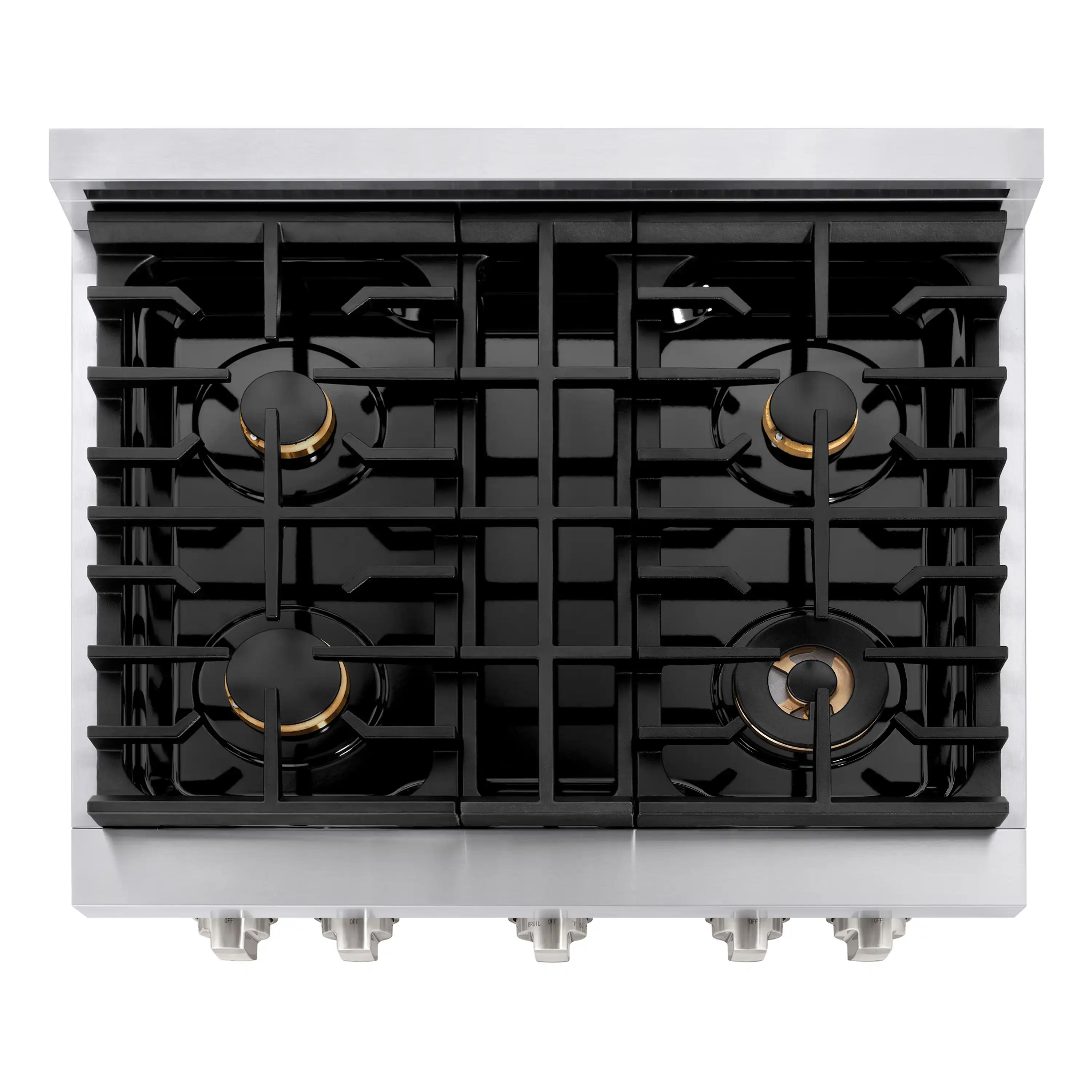 ZLINE 30-Inch 4.2 cu. ft. Paramount Dual Fuel Range with Gas Cooktop and Electric Convection Oven in Stainless Steel with 4 Brass Burners (SDR-BR-30) - Image 8
